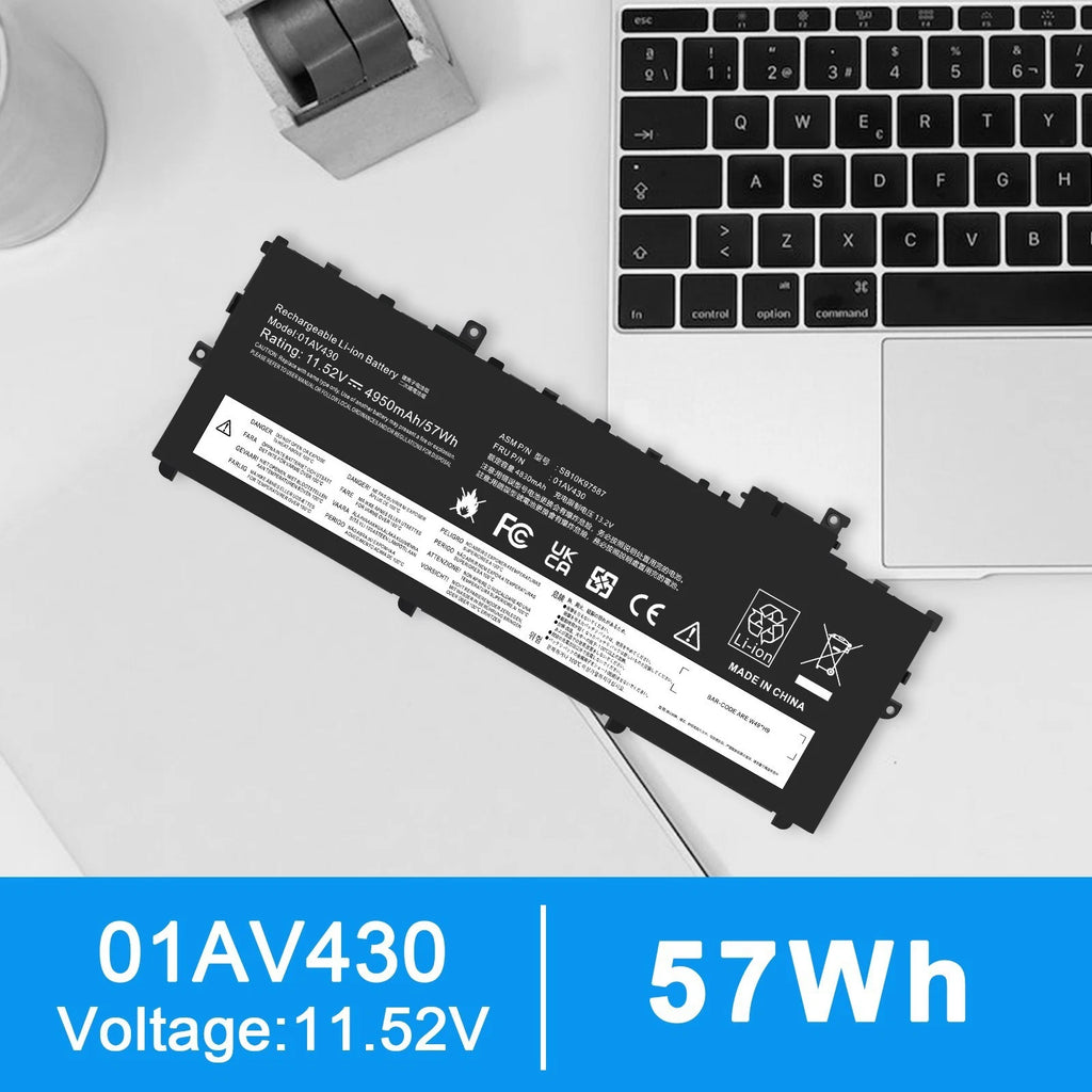 01AV430 01AV494 Battery For Lenovo ThinkPad X1 Carbon 5th 6th Gen SB10K97586 57W