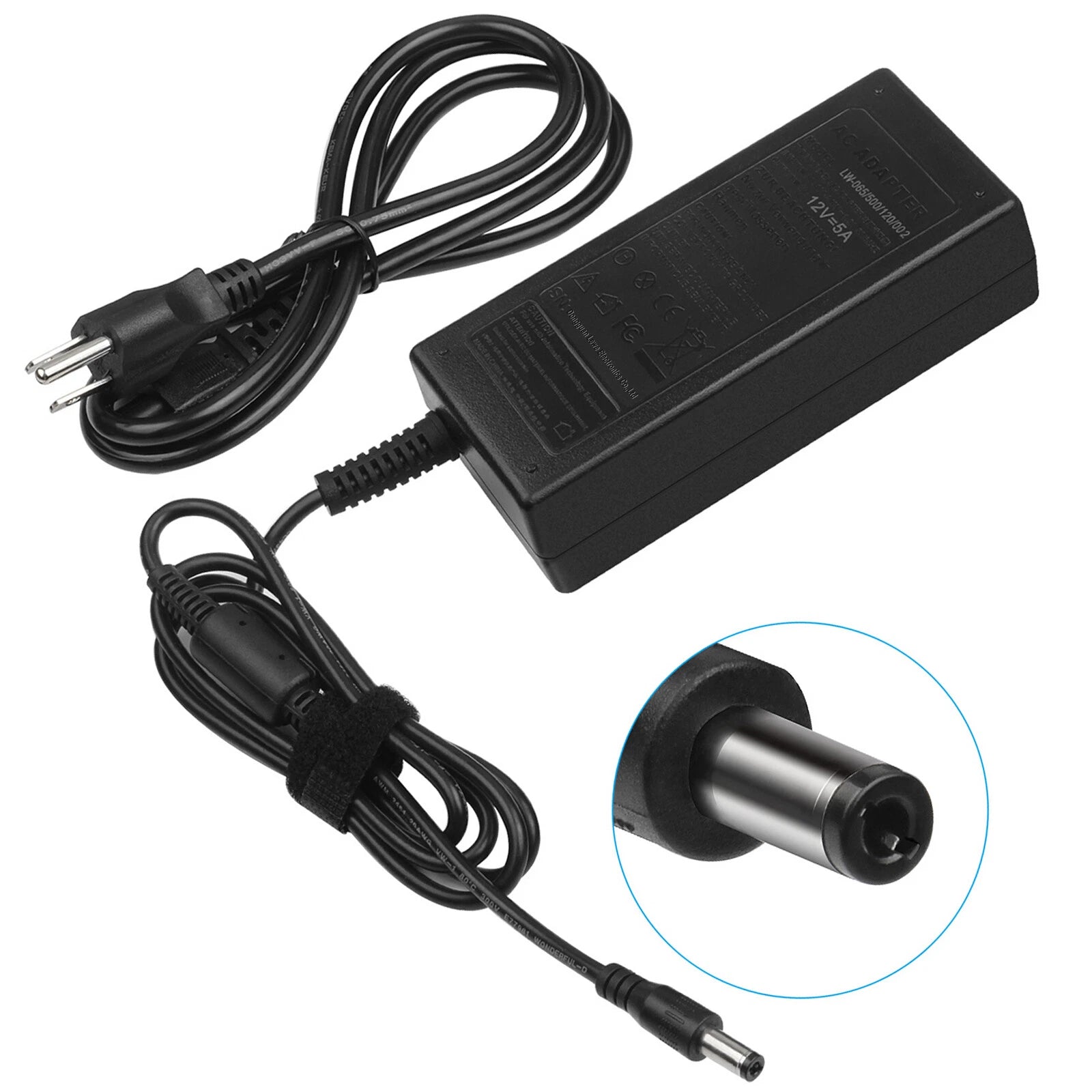 Power Supply Adapter 5.5x2.5mm Plug for LED Strip Light DVR NVR Security Cameras
