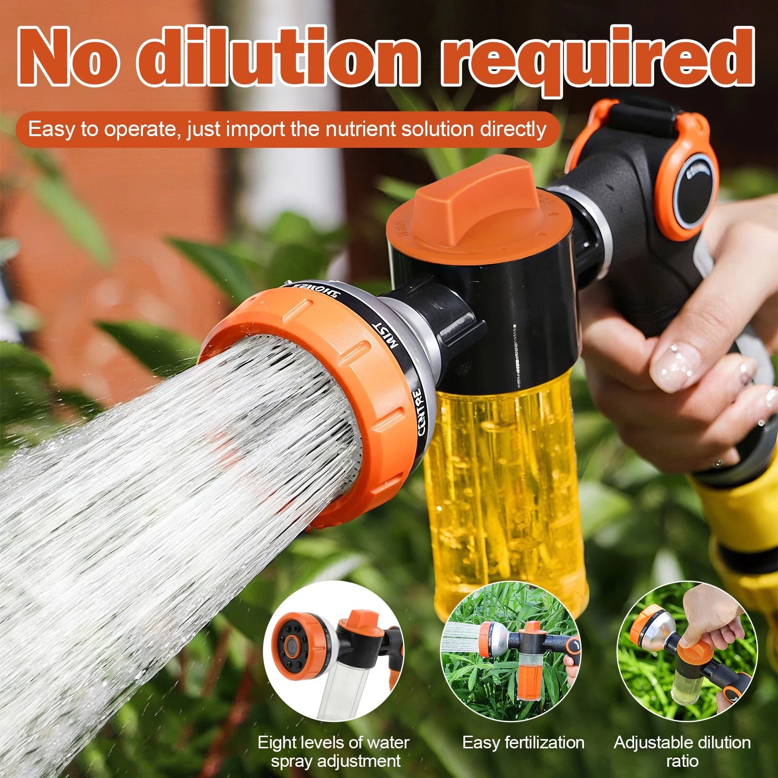 Foam Sprayer Gun, Pressure Nozzle for Car Wash, Watering, Pet Shower,8 Patterns
