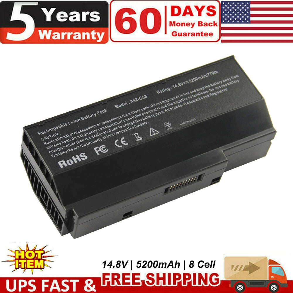 8 Cell Battery for ASUS G73 A42-G73 G73-52 G73JH G73JW G73j G53 G73SW G53S PC