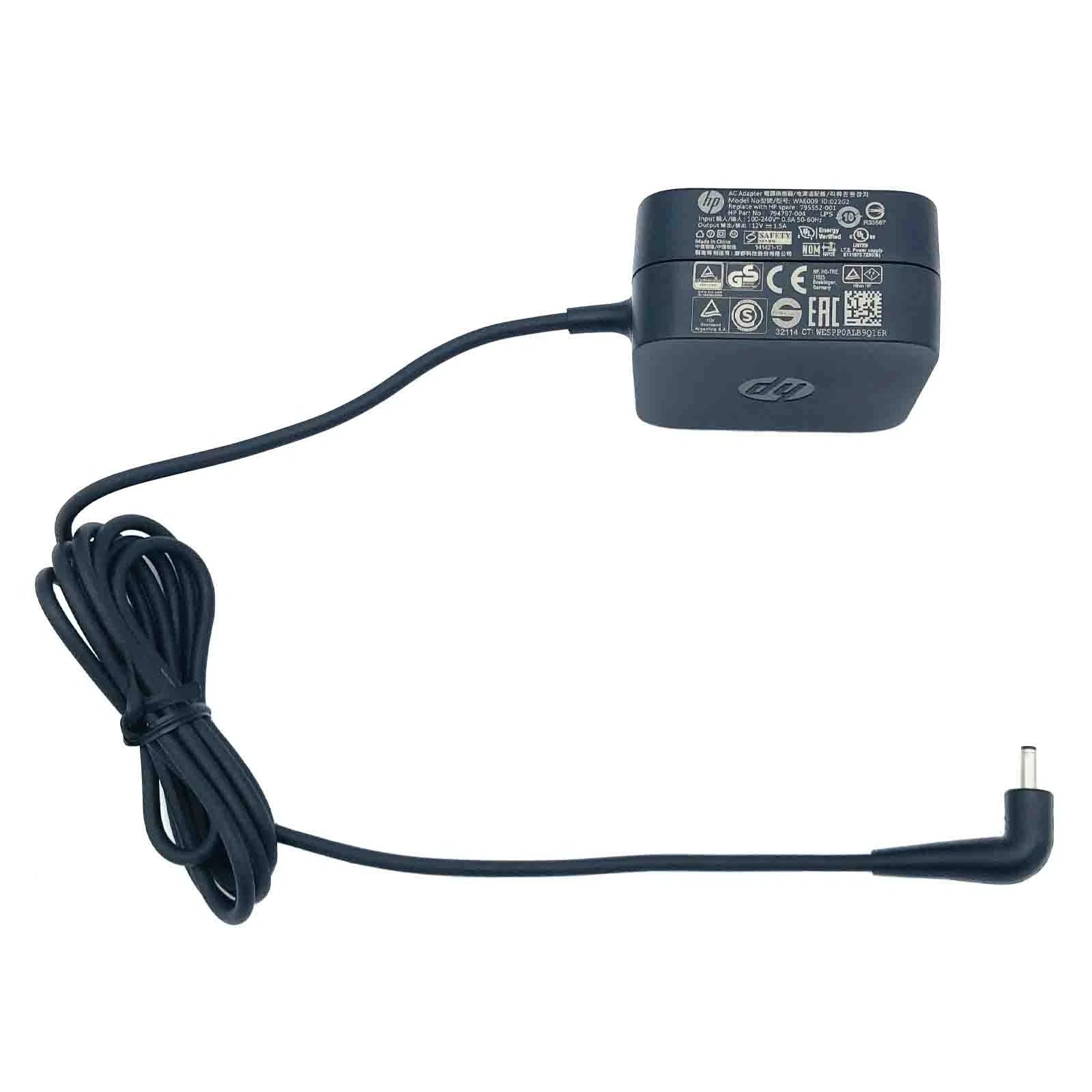 NEW Genuine HP 12V 1.5A 18W WAE009 786265-004 AC Adapter Power Charger