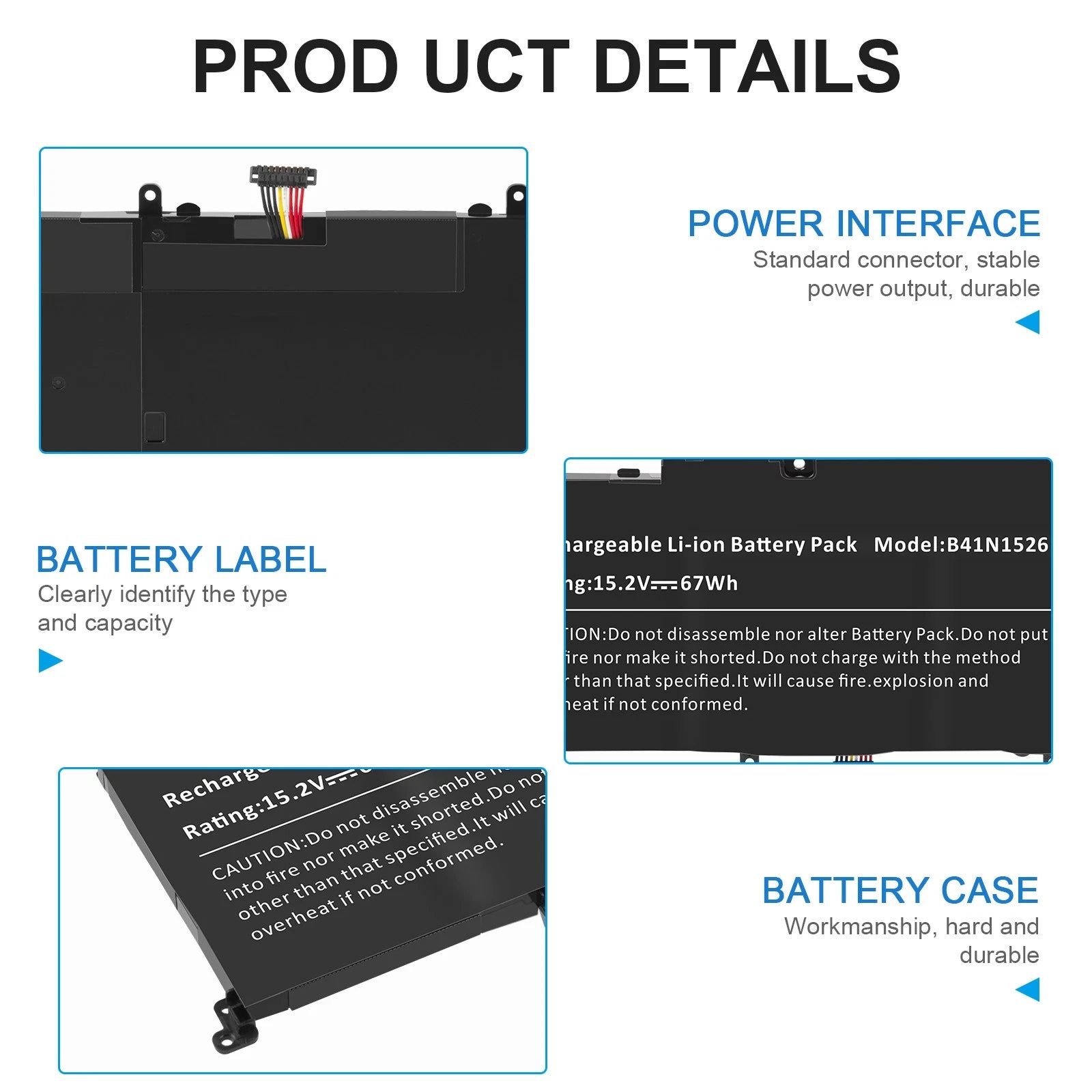 B41N1526 Laptop Battery For Asus ROG Strix GL502 GL502V GL502VT S5VT6700 67Wh