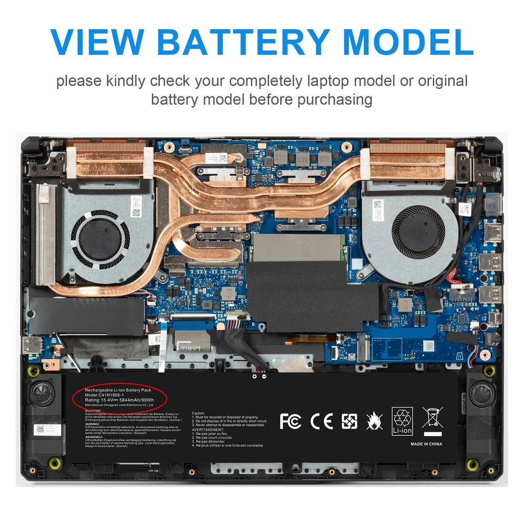 C41N1906-1(Long Cable) Battery For ASUS TUF Gaming FA506 FX506 FA706I FA706 90Wh