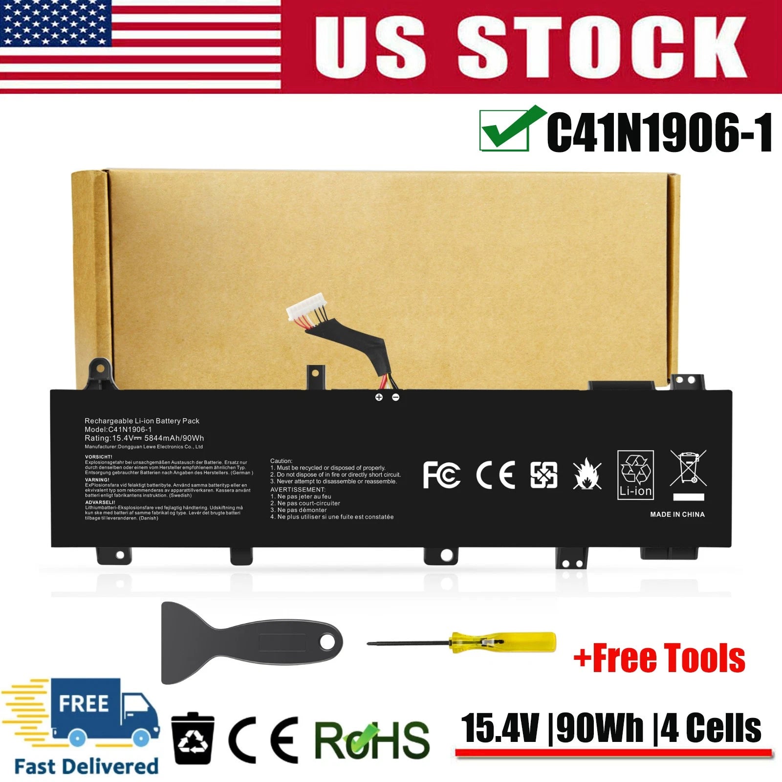 ?C41N1906-1 Battery for Asus TUF Gaming FA706IU FA506 FA506QR FX506 FX506LH 90Wh