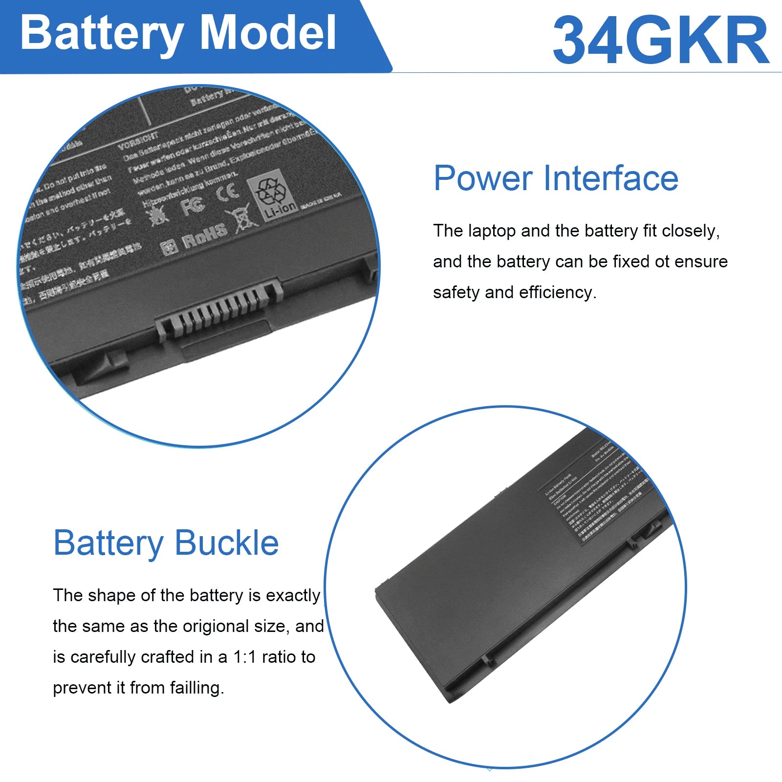 New Battery for Dell Latitude 14 7000 E7440 E7450 E7420 34GKR 5K1GW G95J5 3RNFD
