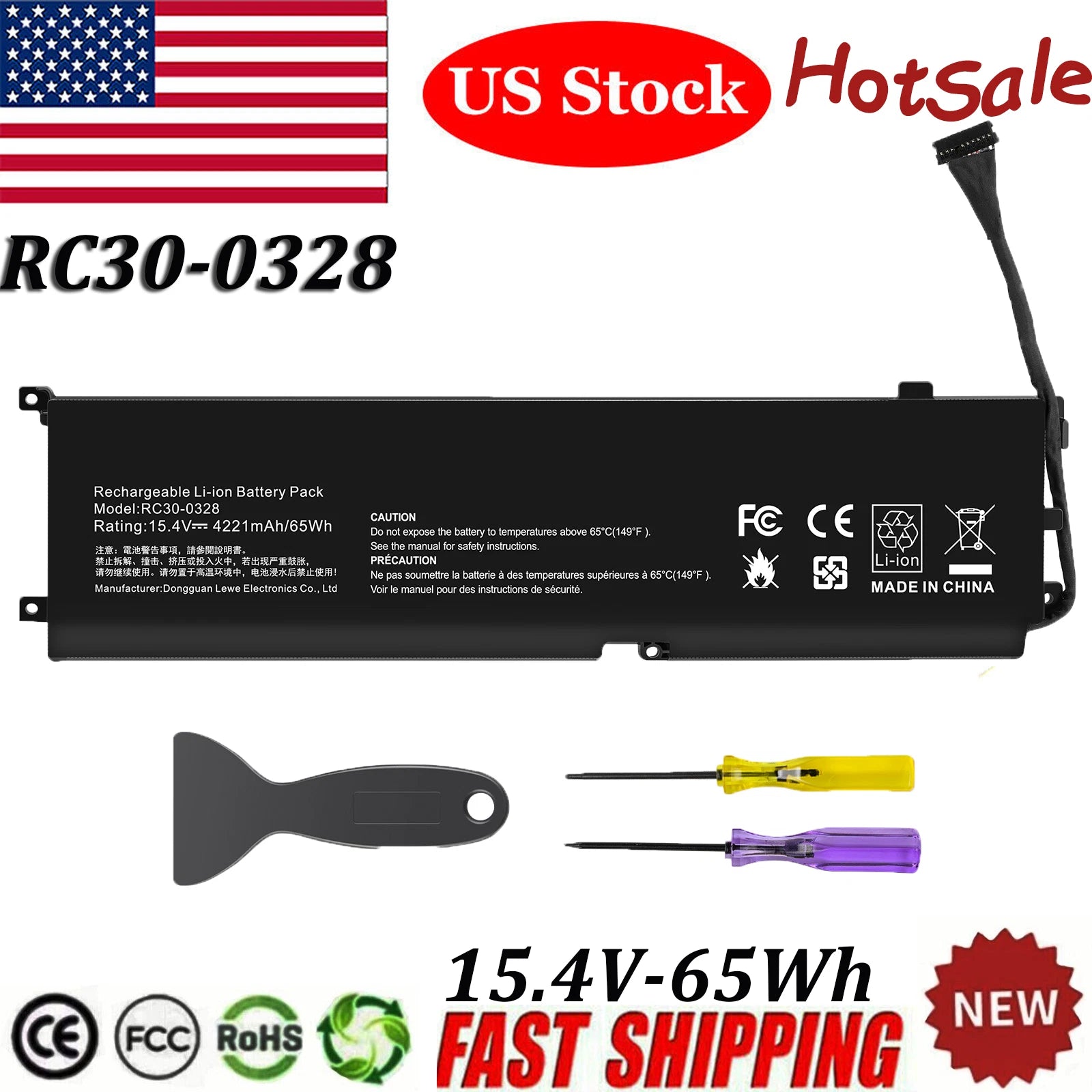 RC30-0328 65Wh Battery For Razer Blade 15 Base 2020 2021 RZ09-0328 RZ09-0369