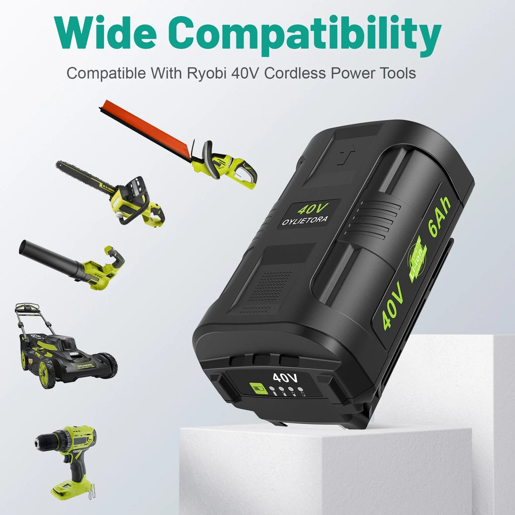 OYLIETORA 40v battery 6.0Ah for ryobi