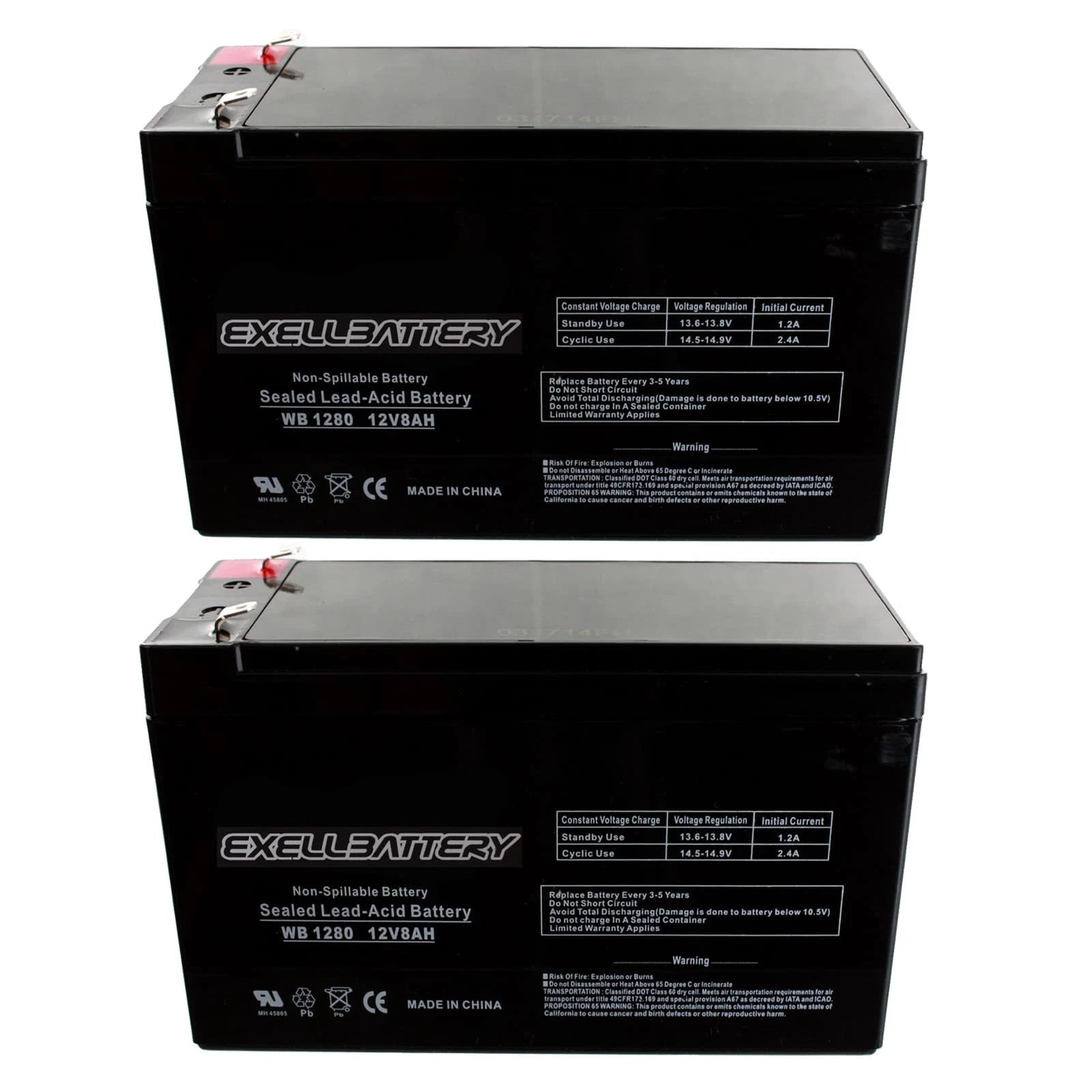 2pk 12V 7AH 8AH Battery RAZOR Scooter ES300 E200 E300 Bella Betty Daisy Vapor
