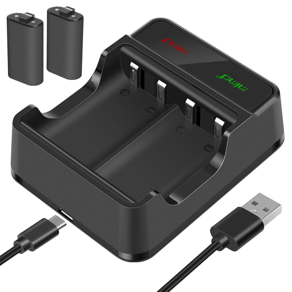 For XBOX ONE 360 Controller Play Dual Charging Dock+2x Rechargeable Battery Pack