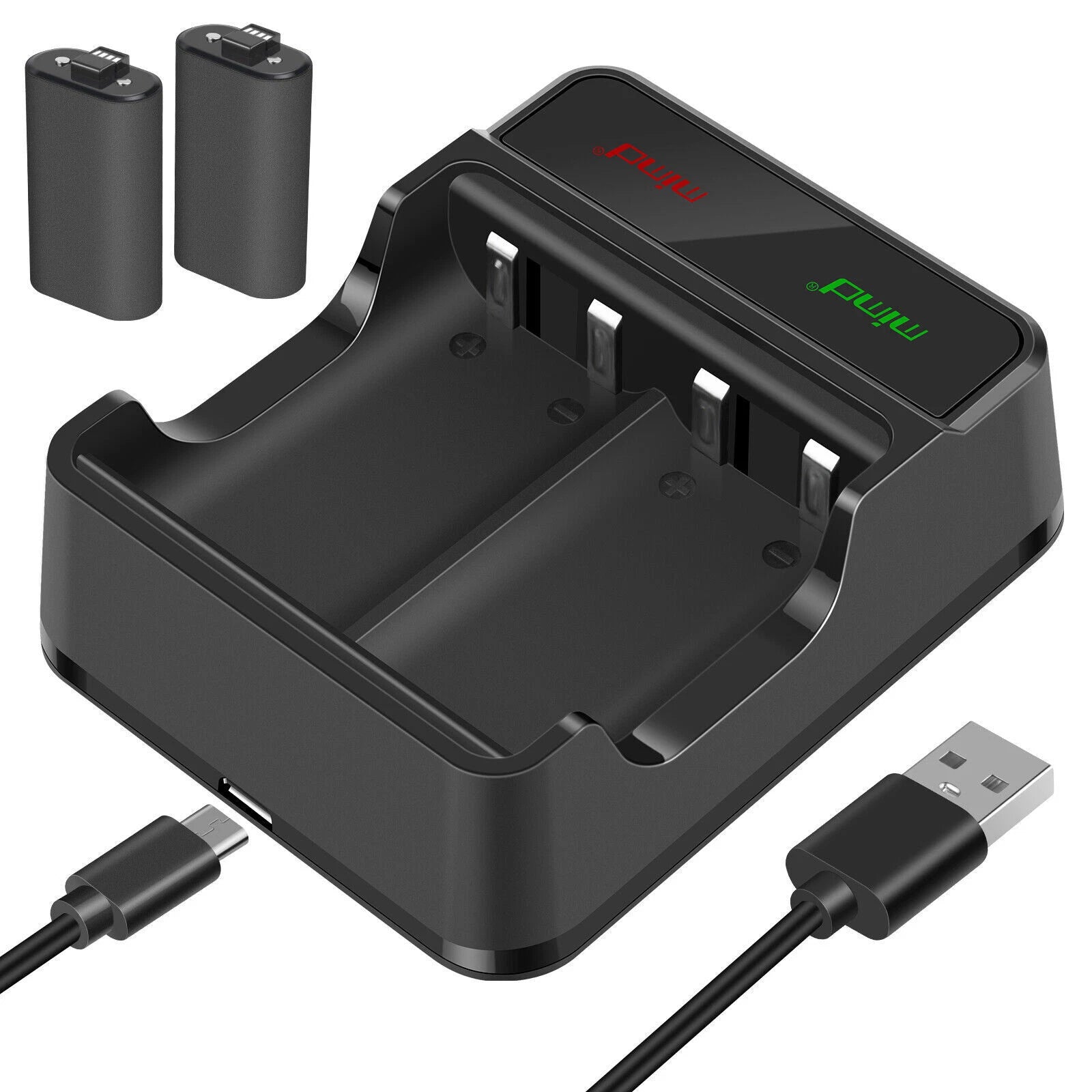 For XBOX ONE 360 Controller Play Dual Charging Dock+2x Rechargeable Battery Pack