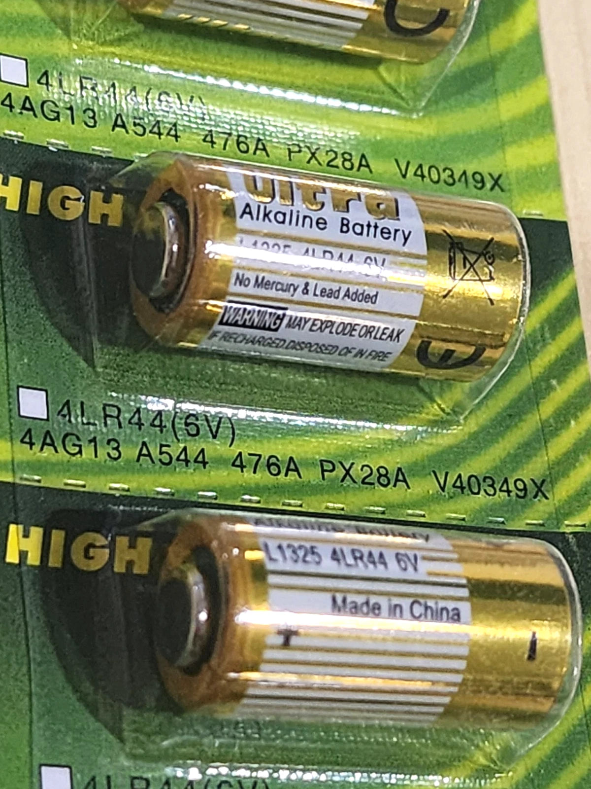 5 x ULTRA ALKALINE 4LR44 / 476A / A544 / K28A / L1325 COLLAR 6V BATTERIES