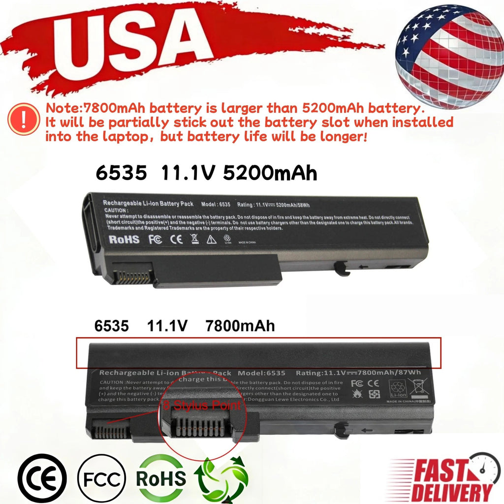 2 TYPES-6/9 Cells TD06 Battery for HP EliteBook 6930p 8440p 8440w 6730b 6535b