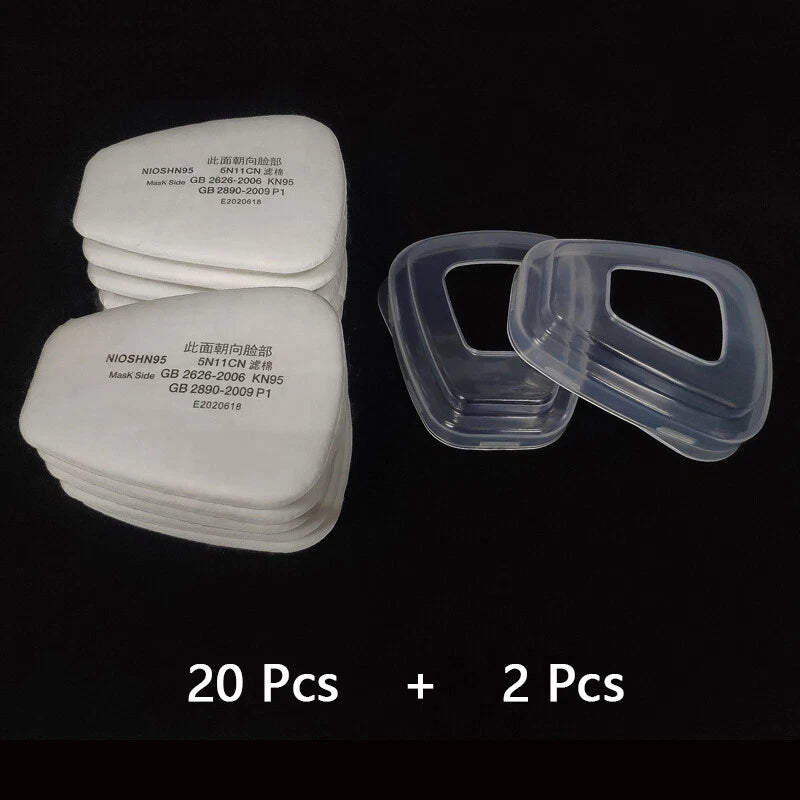 20X5N11 Cotton Filter +2XCover Replacement For 6200 6800 7502 Respirator Filters