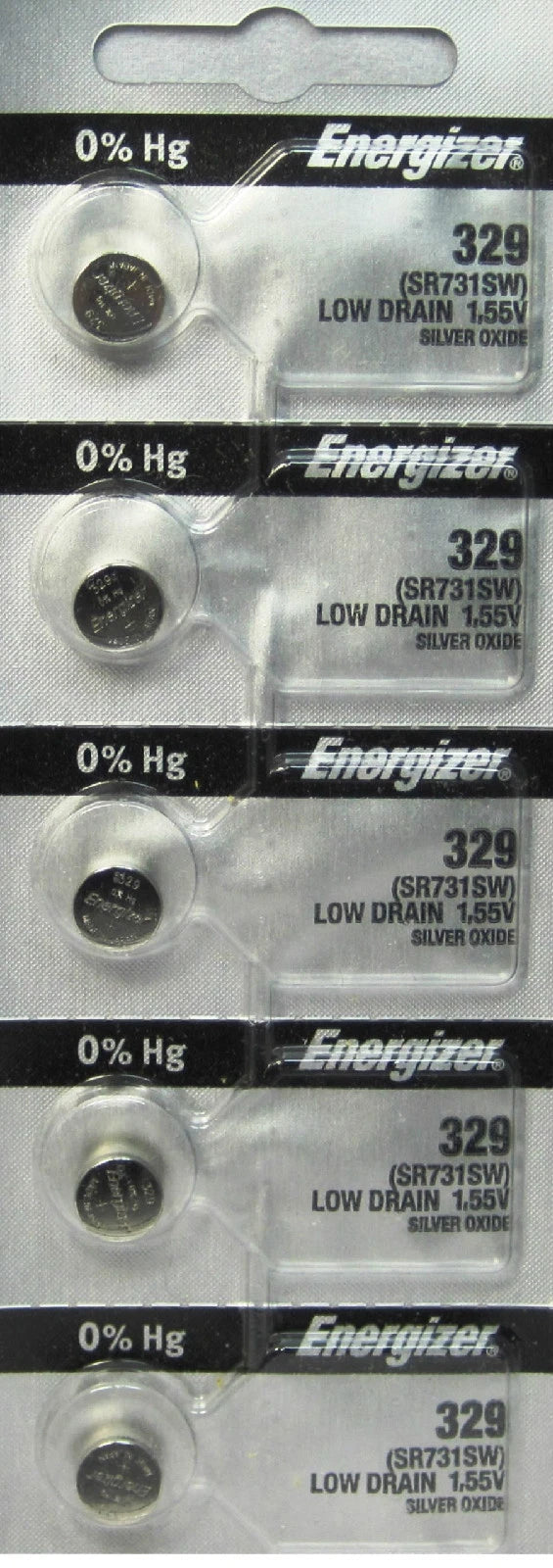 5 Energizer Silver Oxide SR731SW SR731W SR731 1.55V Battery