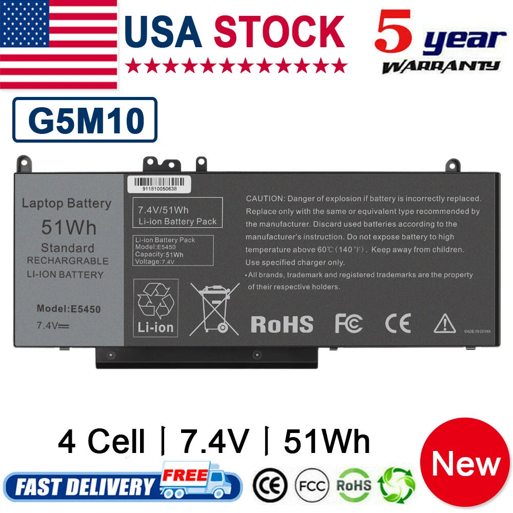 Battery G5M10 for Dell Latitude E5450 E5550 E5250 Series 8V5GX R9XM9 WYJC2 NEW