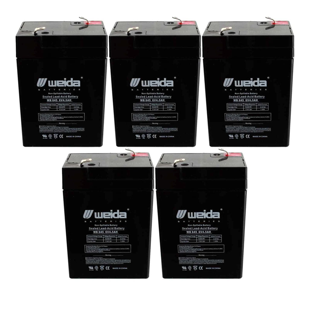 NEW 5pc 6V 4.5Ah SLA Battery WB645 For UB645, D5733, PS640F
