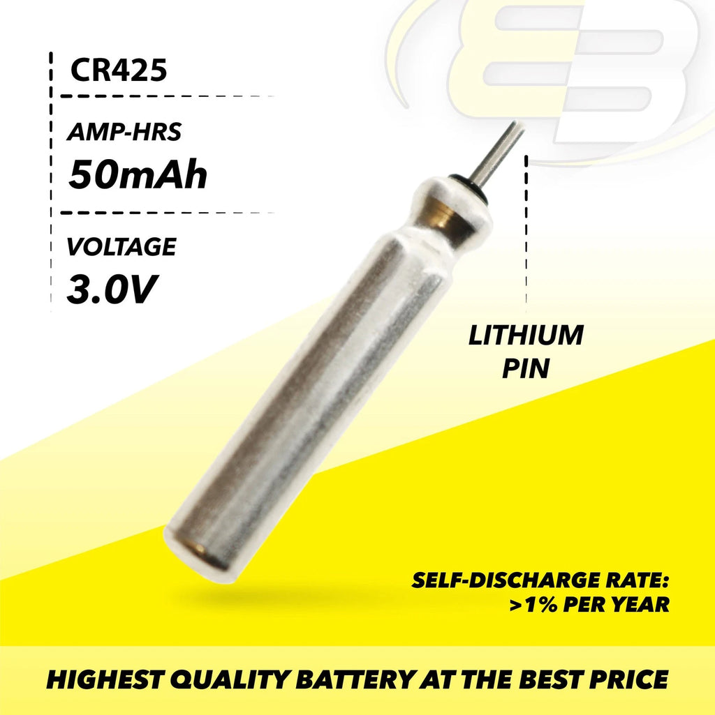 10PC 3.0V Lithium LiMnO2 Battery CR425 Pin Shape Battery Fits Microphones BR425
