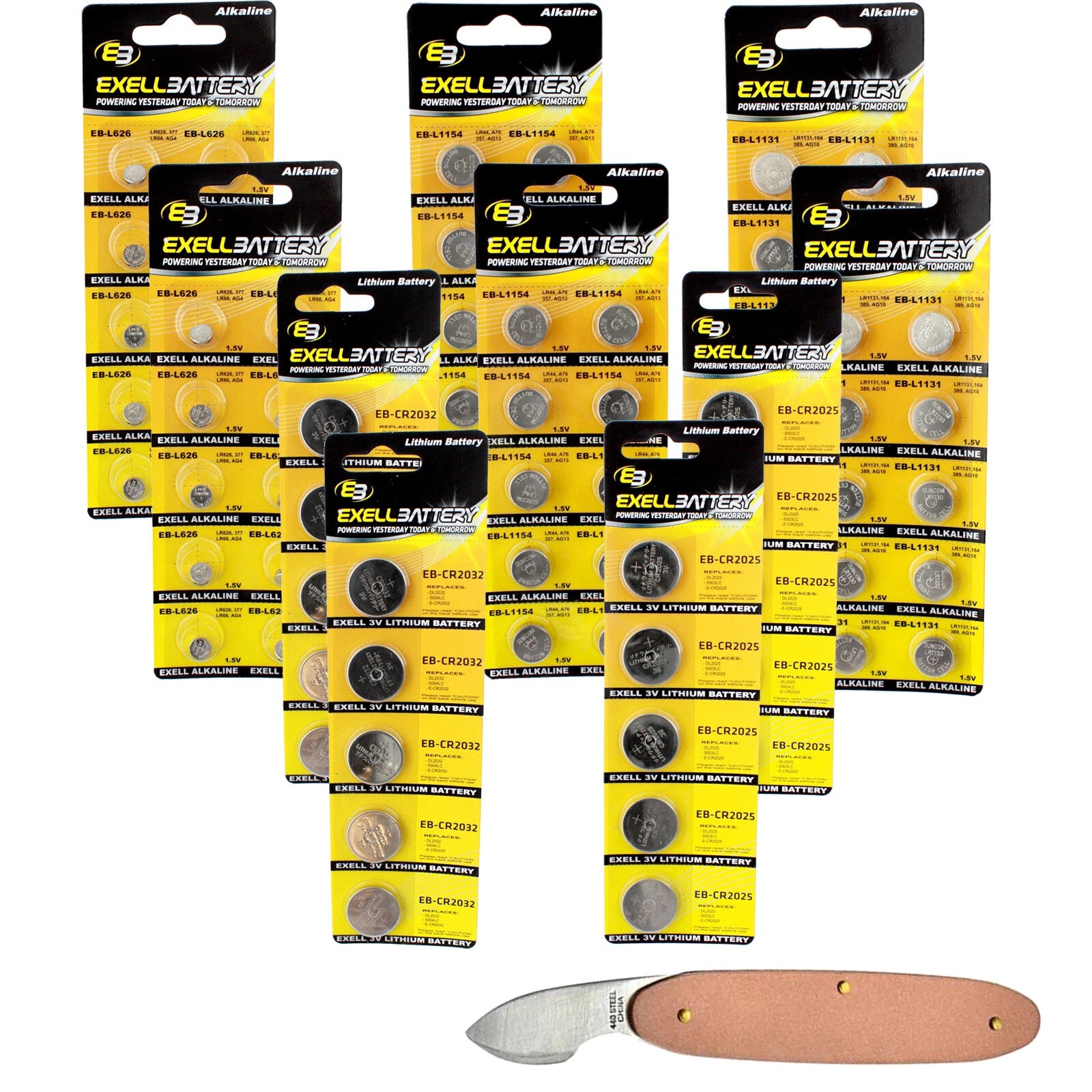 81pc Essential Batteries Kit 2032 2025 L626 LL1131 L1154 & Watch Opener