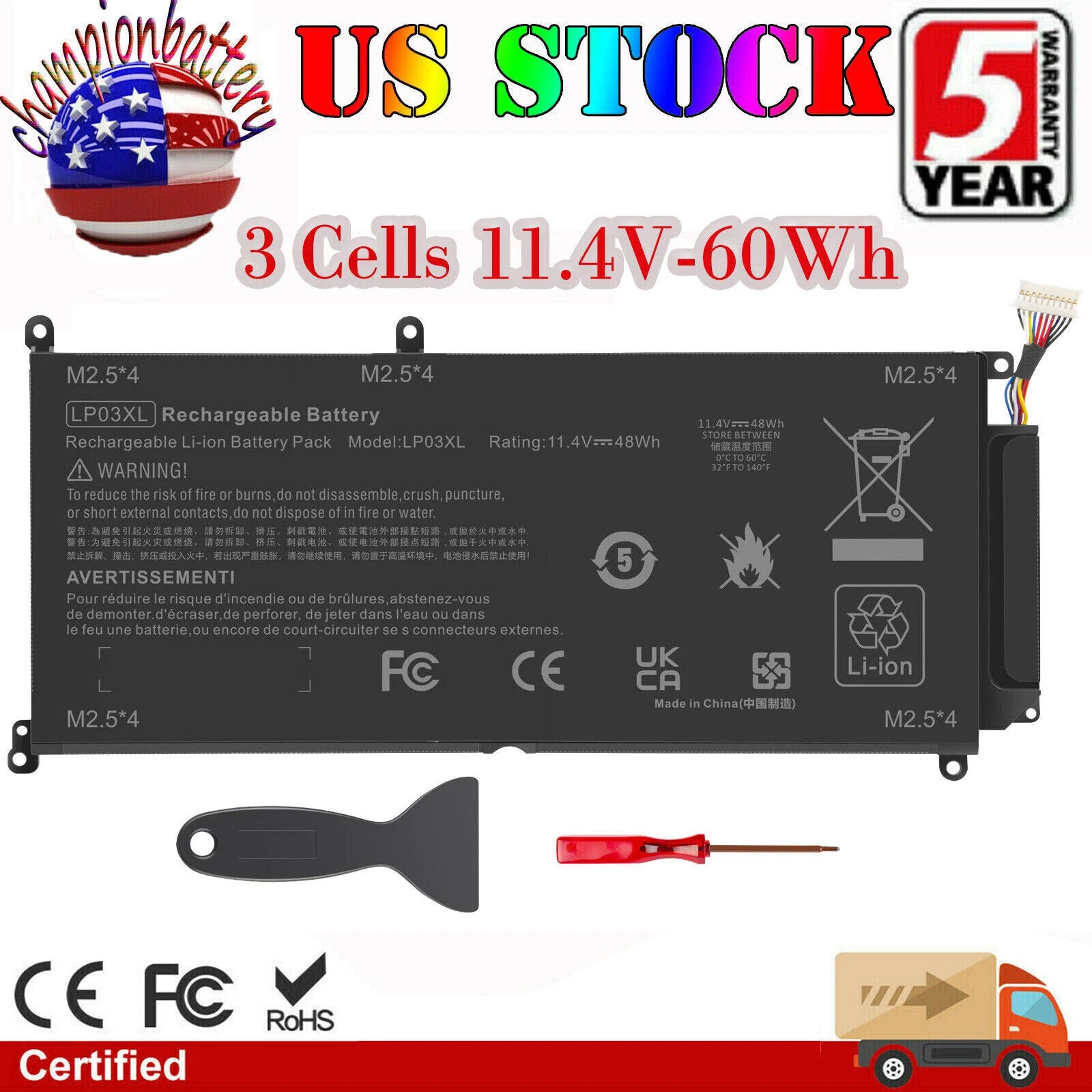 LP03XL Battery For HP Envy 15-AE000 14-J Series 15-AE124TX M6-P113DX TPN-C121