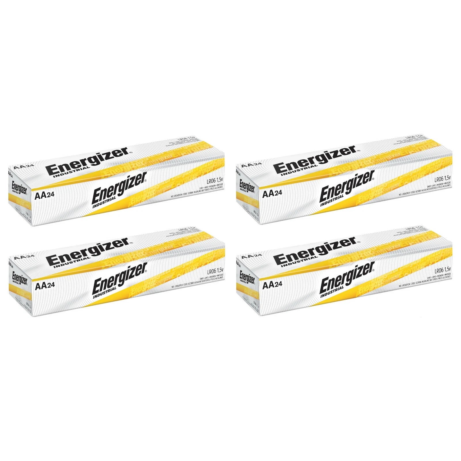100 Energizer Industrial AA Alkaline Batteries (EN91, LR6)