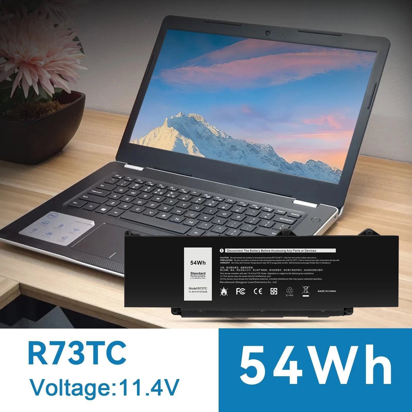 ??LOT OF R73TC Battery For Dell Latitude 3340 3440 3480 3540 3580 5340 5540 54WH
