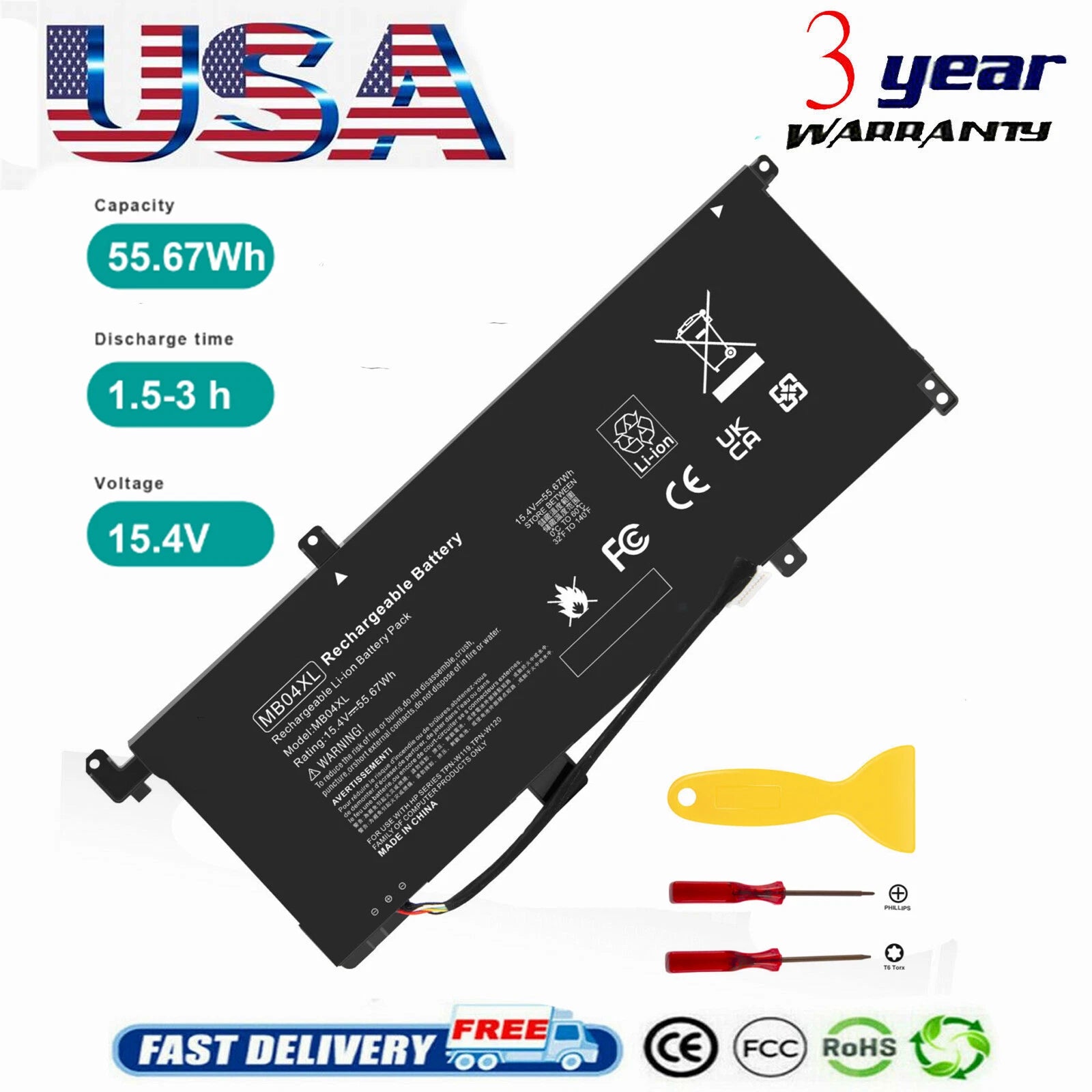 For HP Envy X360 M6-AQ105DX M6-AQ003DX 843538-541 844204-850 MB04XL Battery