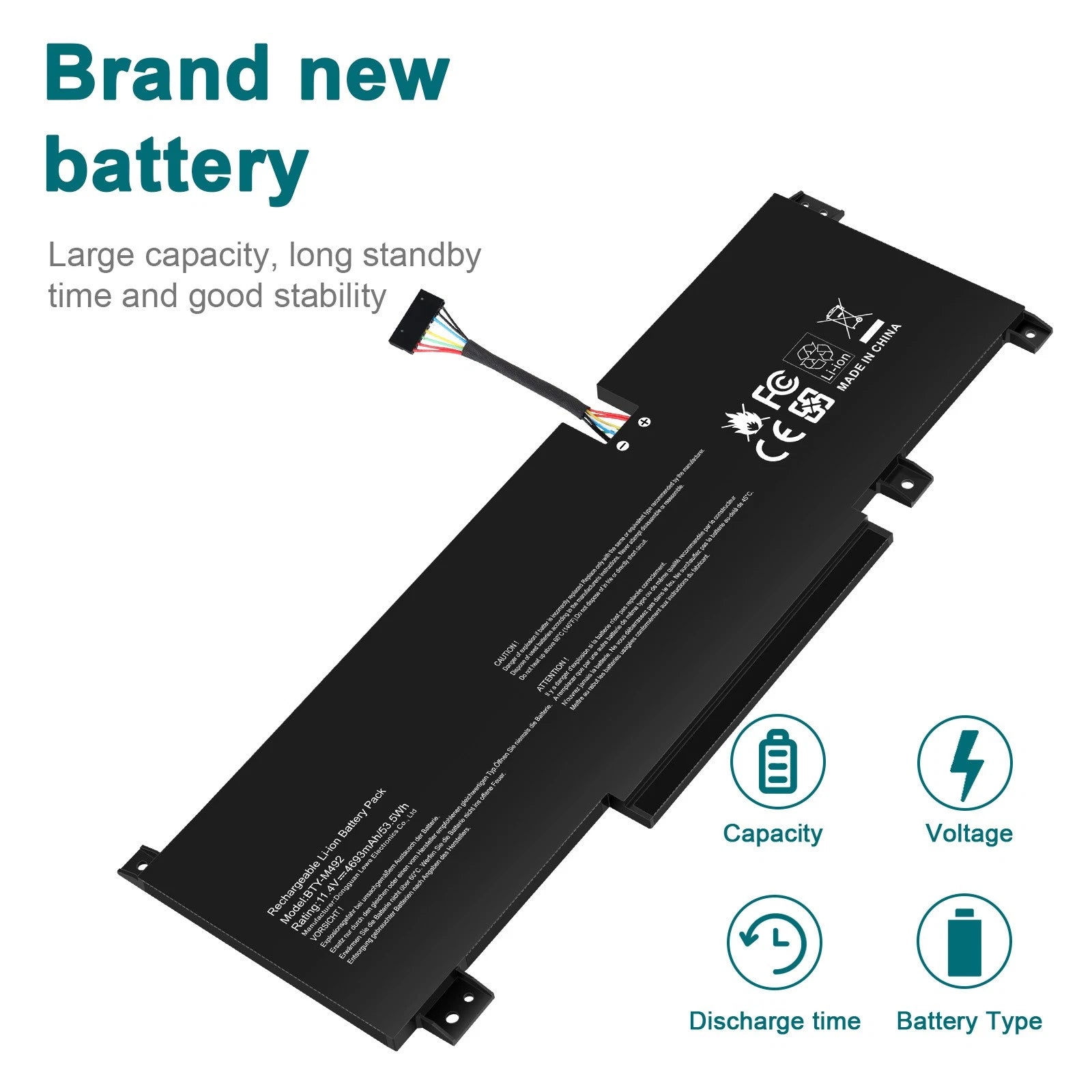 BTY-M492 Battery For MSI Pulse GL66 GL76 Katana GF66 Sword 15 A11U WF66 53.5Wh
