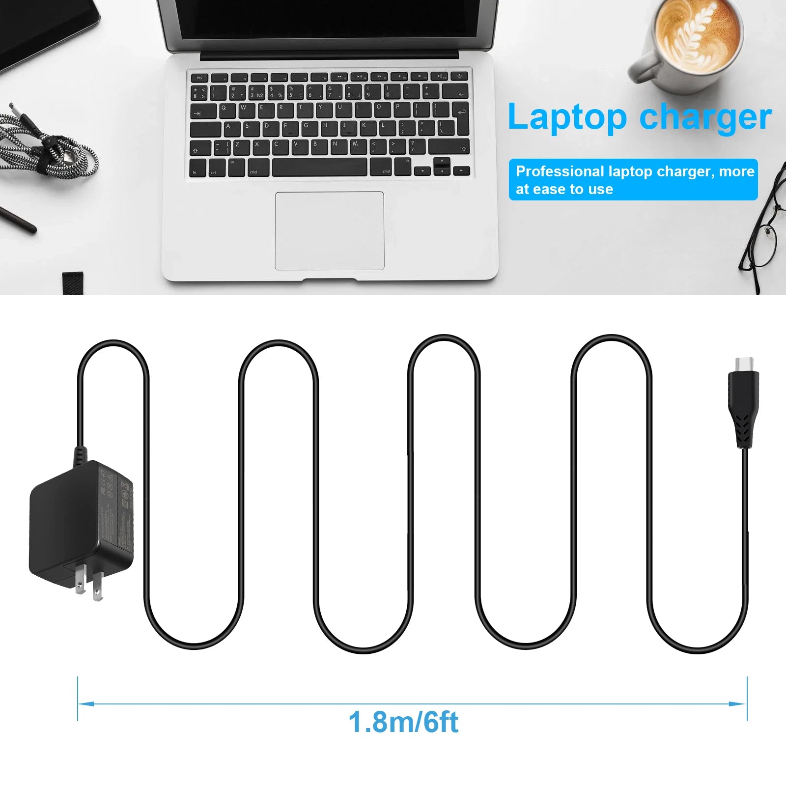 USB C Adapter Charger for Dell Latitude 12 13 5179 5285 5289 5295 7370 7390 2in1