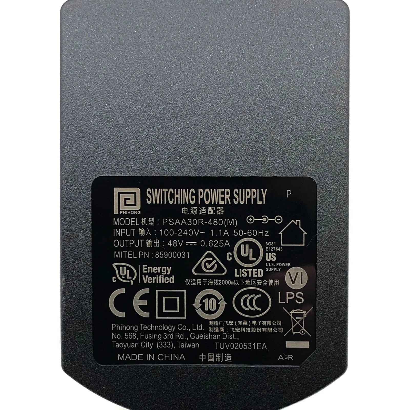 NEW Original Phihong PSAA30R-480(M) AC Adapter 48V 0.625A Power Supply