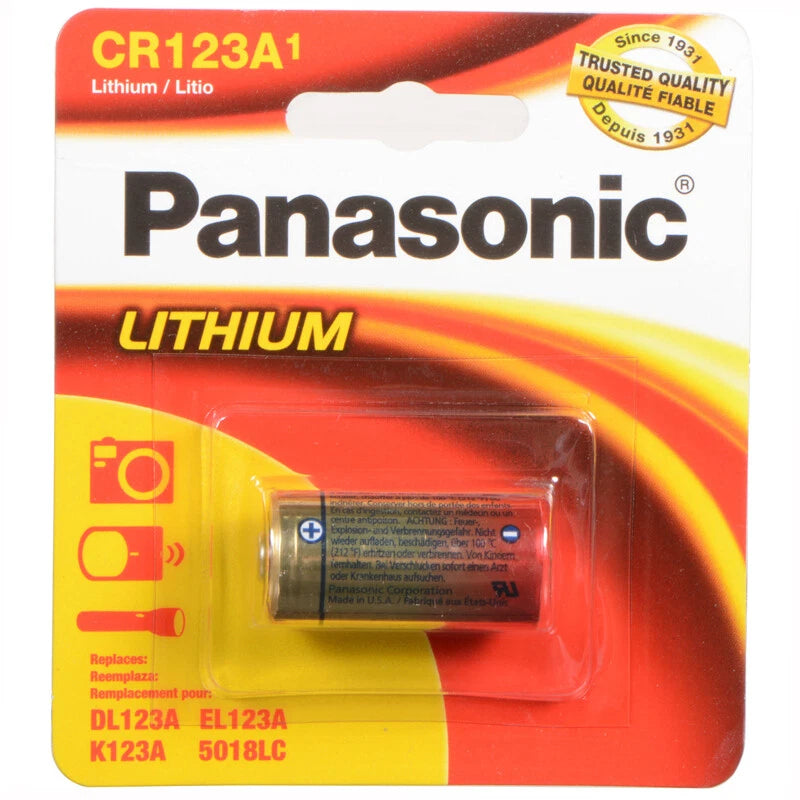 4 Pcs Panasonic CR123A 123 Lithium Batteries for Cameras and Flashlights