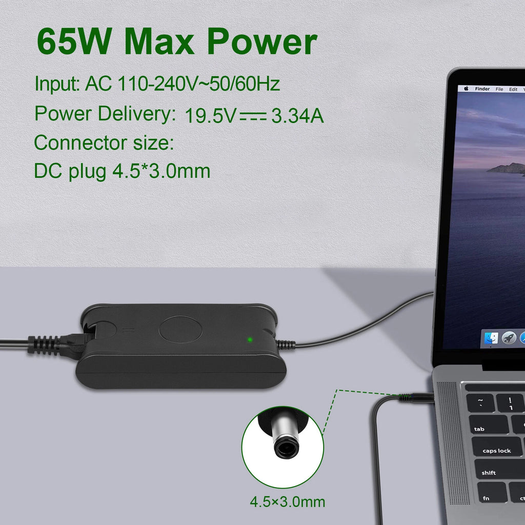 65W AC Adapter For Dell Inspiron 11 13 14 15 17 3000 5000 7000 Series Charger FS