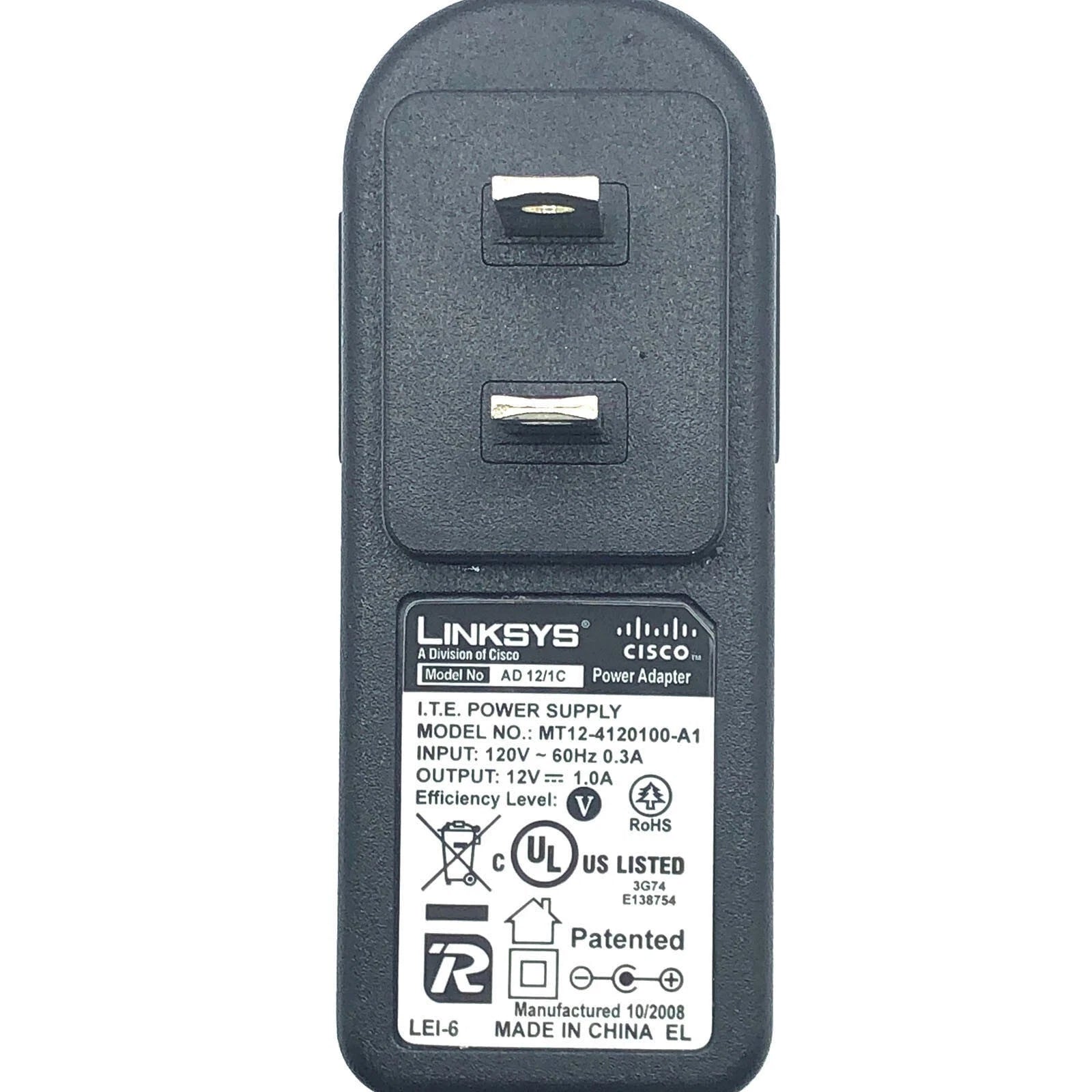 NEW Genuine Linksys CISCO MT12-4120100-A1 ITE Power Adapter 12V 1A Charger 5.5mm