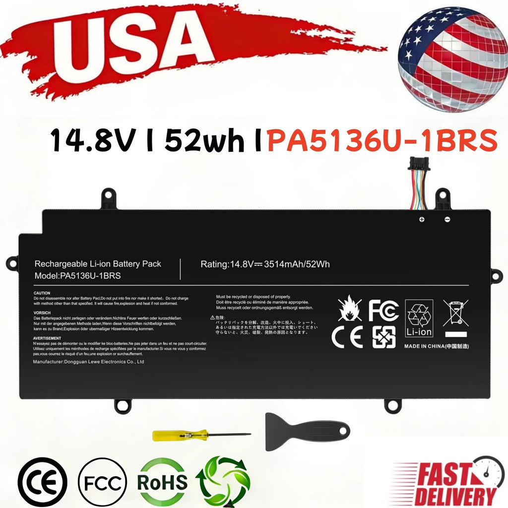 PA5136U-1BRS Battery for Toshiba Portege Z30 Z30-A Z30-B Z30-A1301 Z30-AK04 52Wh