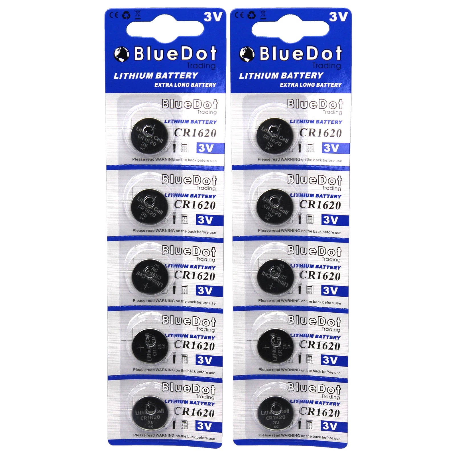 10 CR1620 BR1620 CR 1620 DL1620 3 Volt Lithium Button Cell Battery USA US Ship