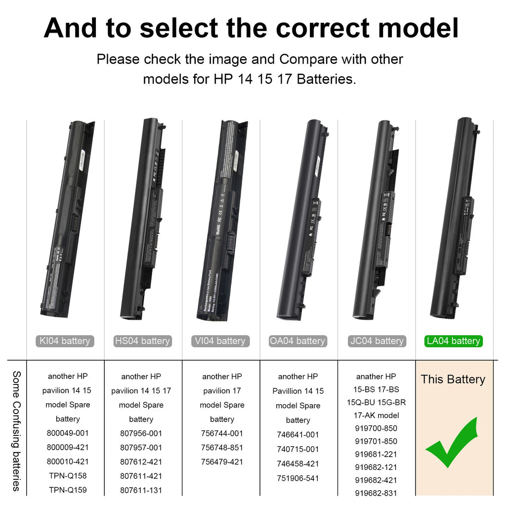 LA04 Battery for HP 15-F272WM 775625-121 776622-001 15-F271WM 776622-001 LAO3