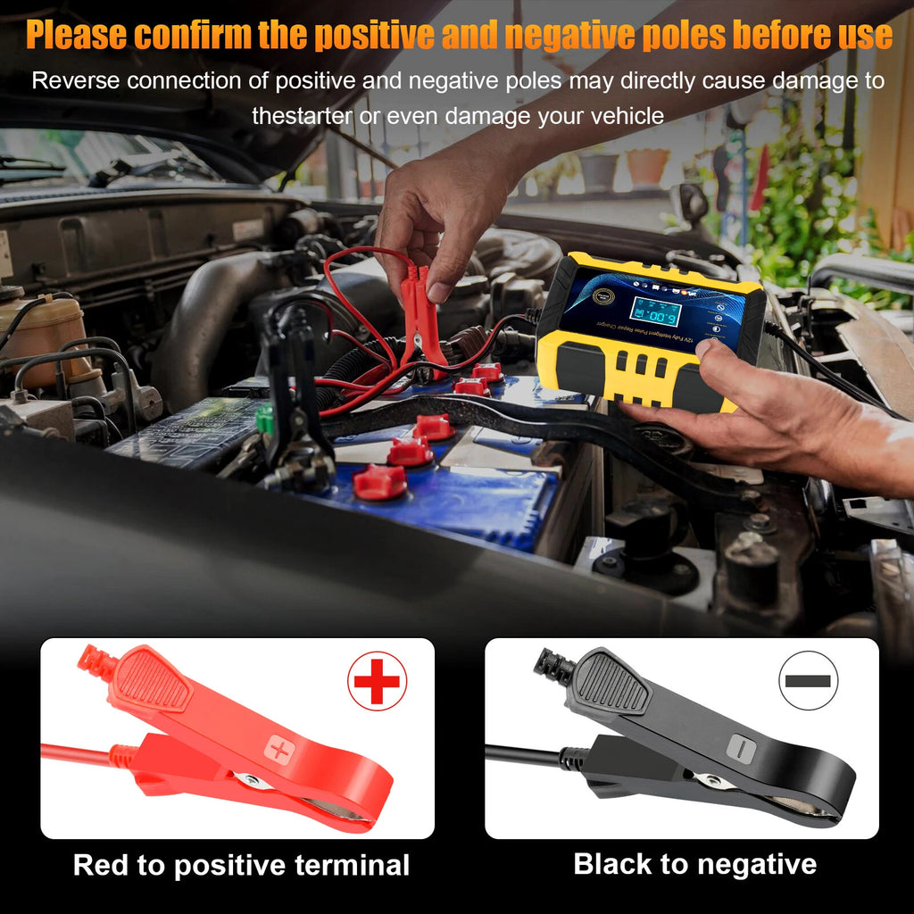 12V 6A Car Battery Charger Maintainer Auto Trickle RV for Truck Motorcycle ATV
