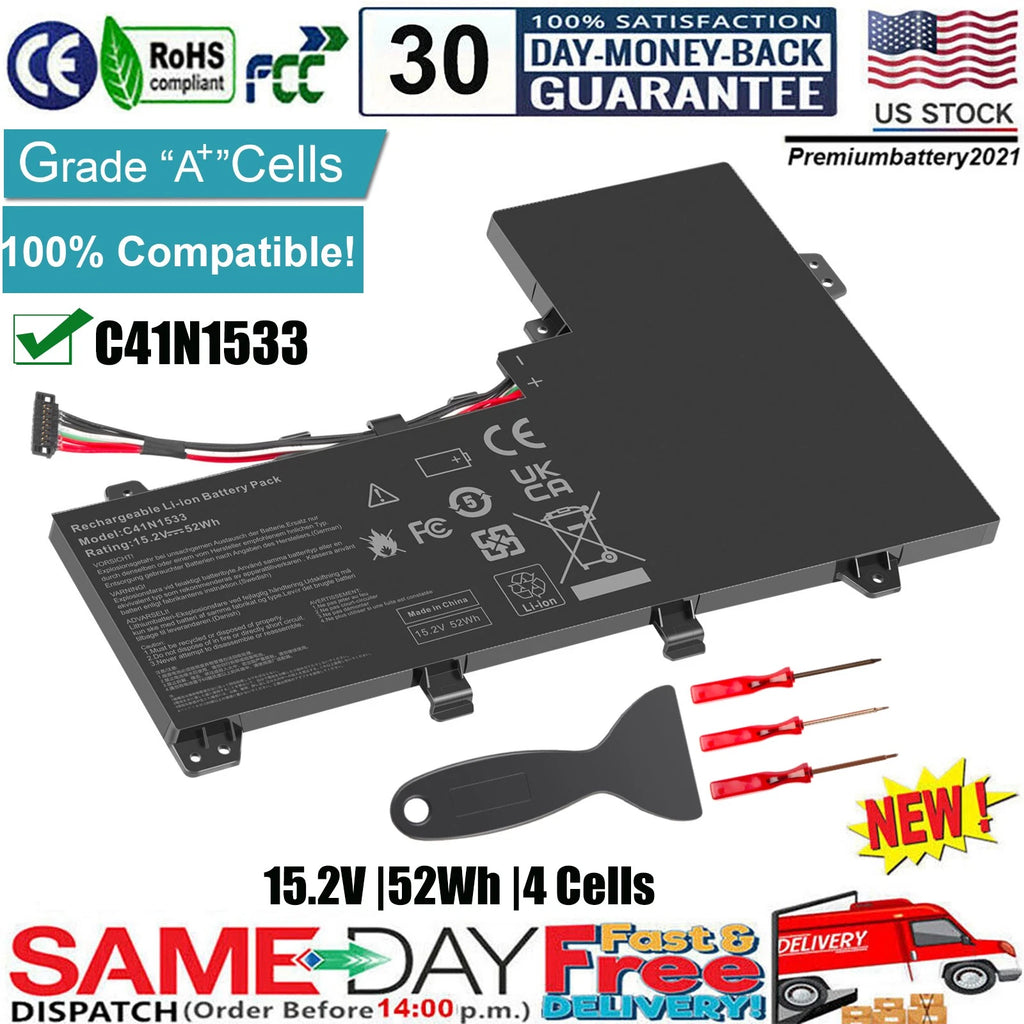 ?C41N1533 52Wh Battery For ASUS Q524U Q534U Q504UQ Q534UX Q534UX-BHI7T19 Q534UXK