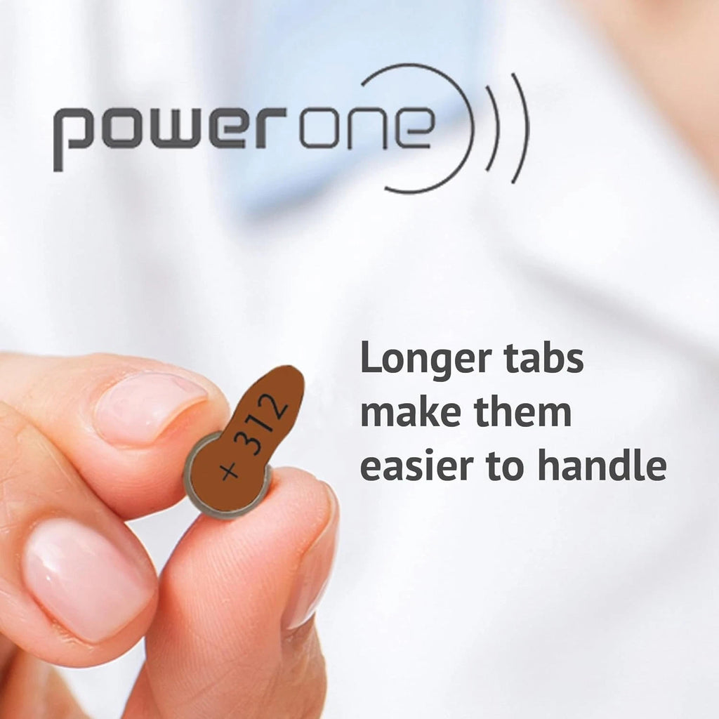 Pack of 60 PowerOne P312 Hearing Aid Batteries Expire 05-2029
