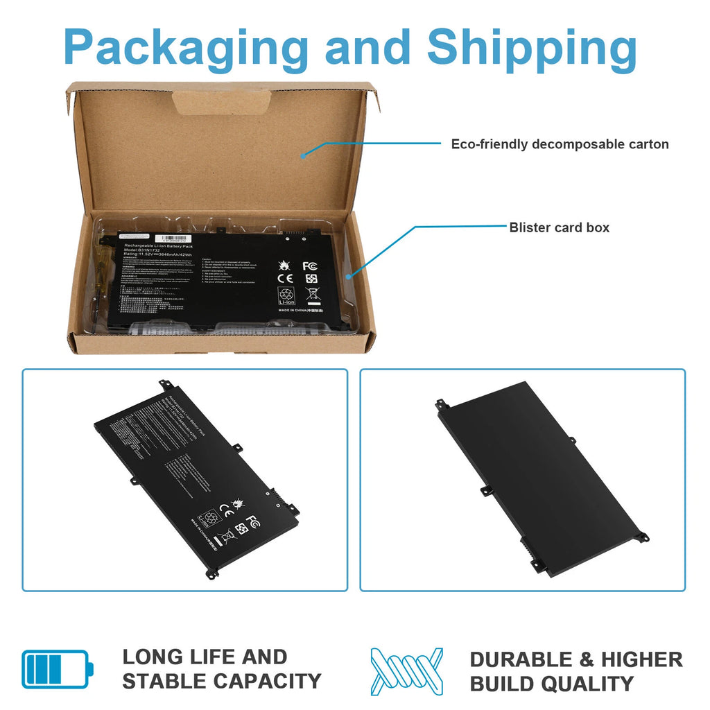 B31N1732 B31Bi9H Battery for Asus VivoBook S430FA S430FN S430UA S4300U X430FN