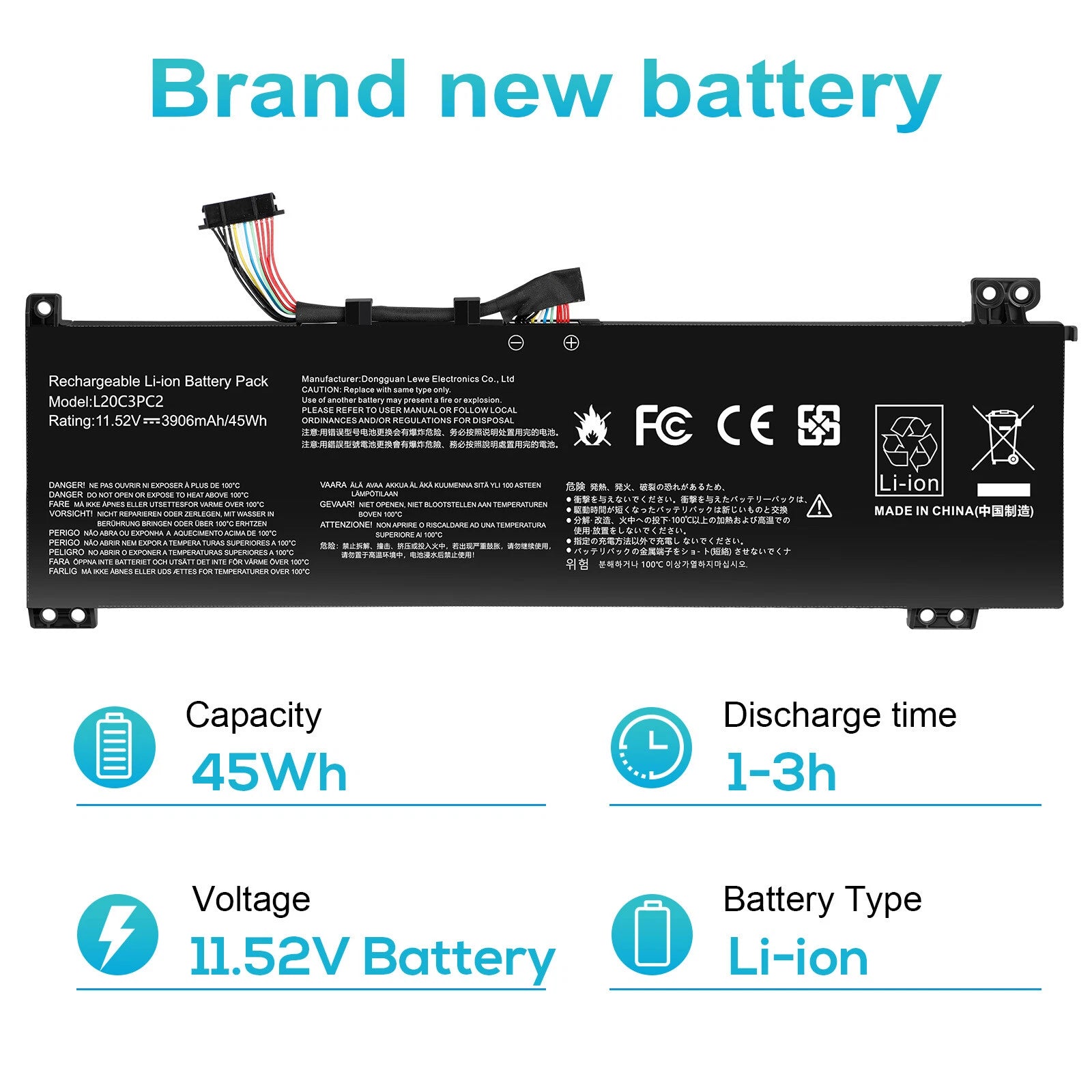 ?L20C3PC2 L20M3PC2 L20D3PC2 Battery For Lenovo IdeaPad Gaming 3i 3-15ACH6 Series