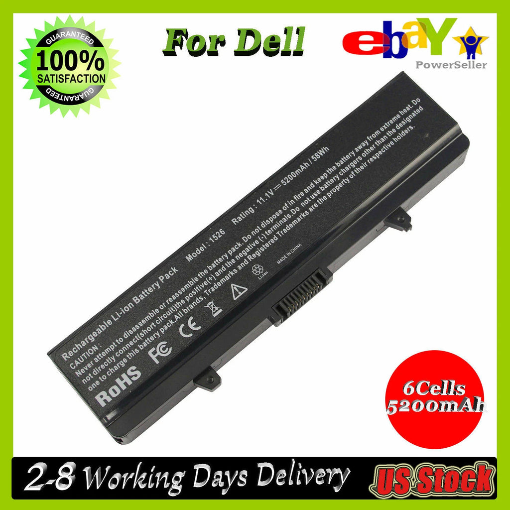 6Cell Laptop Battery/Charger for Dell Inspiron 1525 1526 1545 0GW240 5200mAh