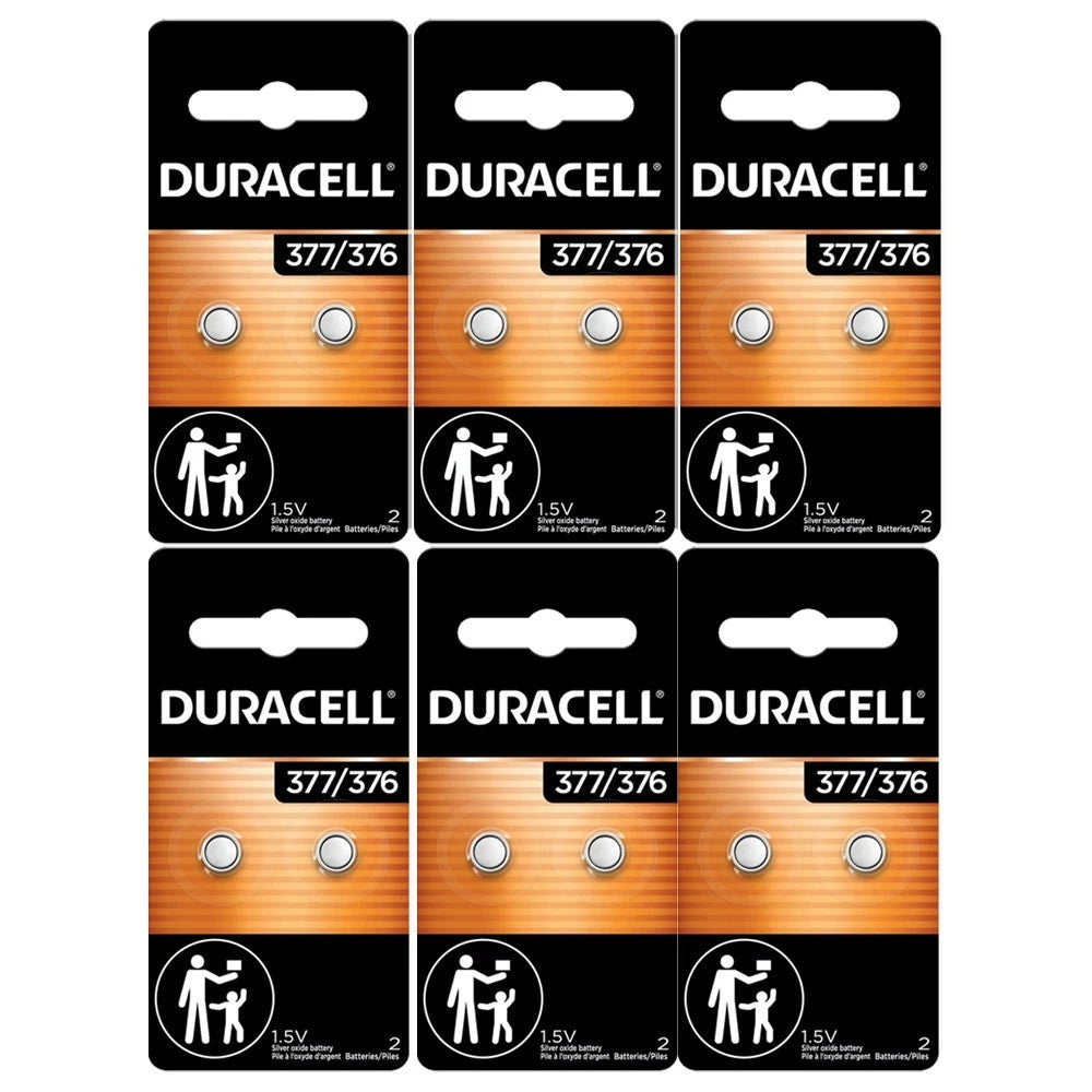 12 Pcs 377 Duracell Watch Batteries SR626SW