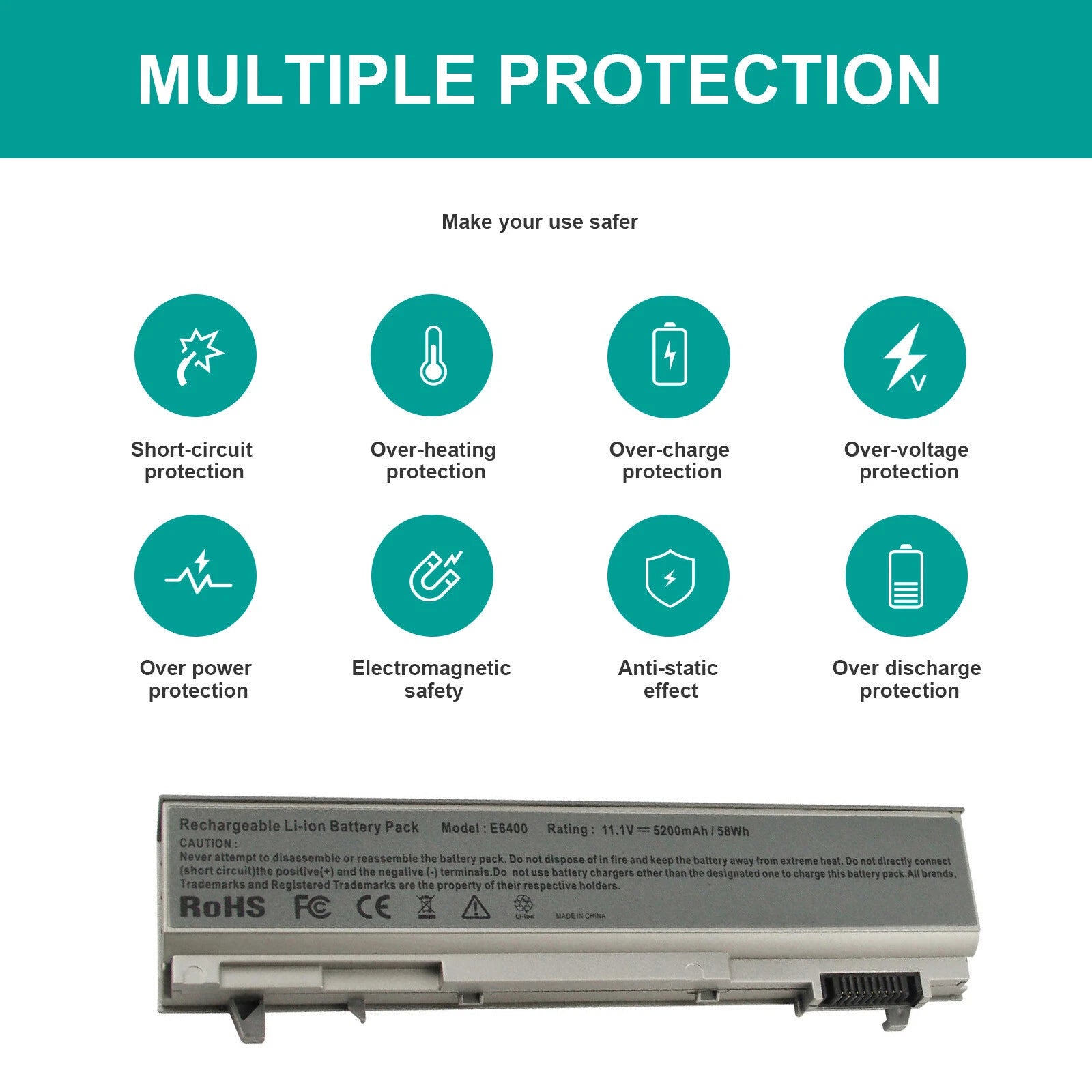 Laptop Battery For Dell Latitude E6400 E6410 E6500 E6510 Type PT43 PT434 KY477