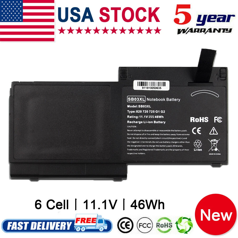Battery SB03XL For HP Elitebook 720 G1 G2 725 820 825 717378-001 716726-421 Fast