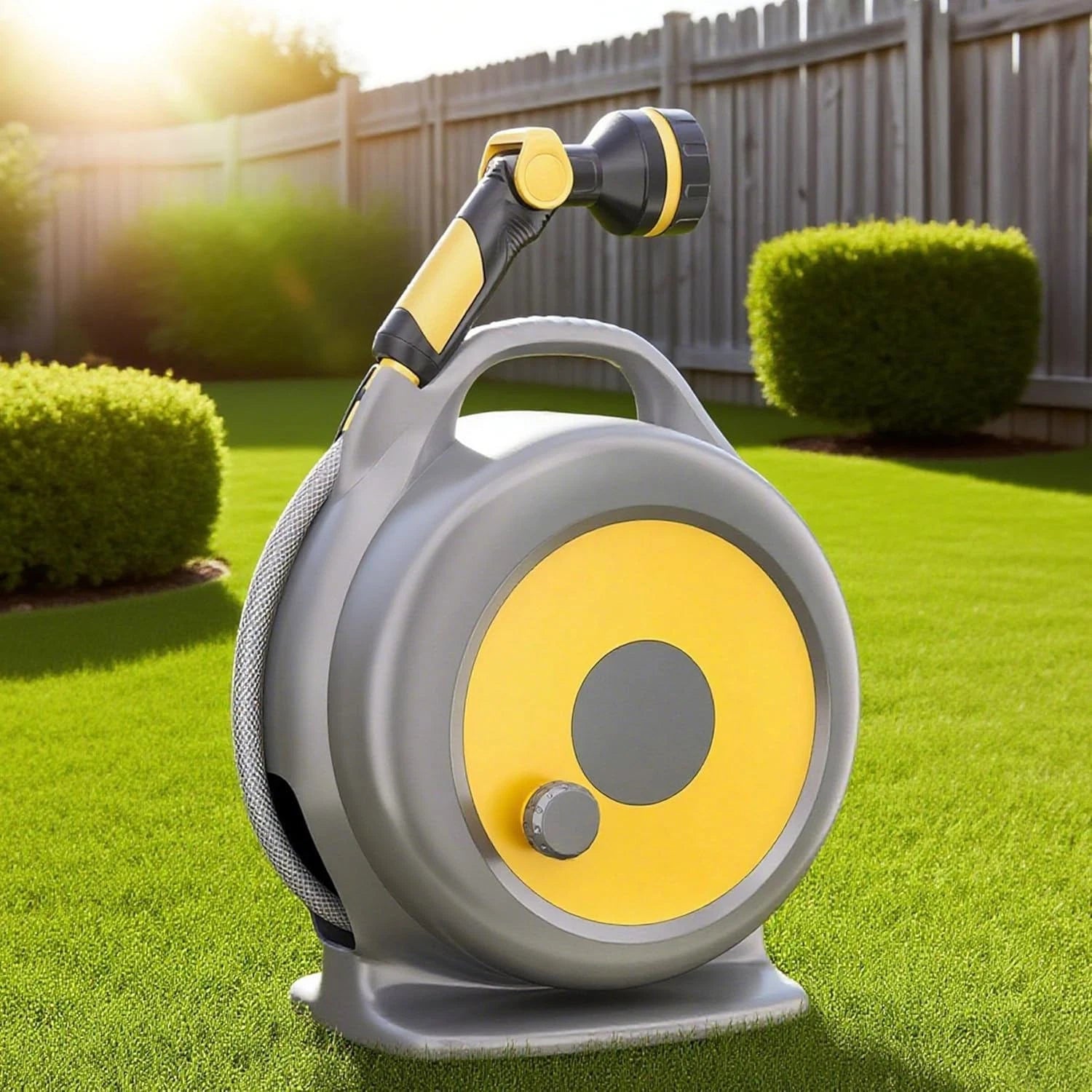 Water Hose Reel Cart with In-Built Garden Hose Guide And Telescopic Switch 66FT