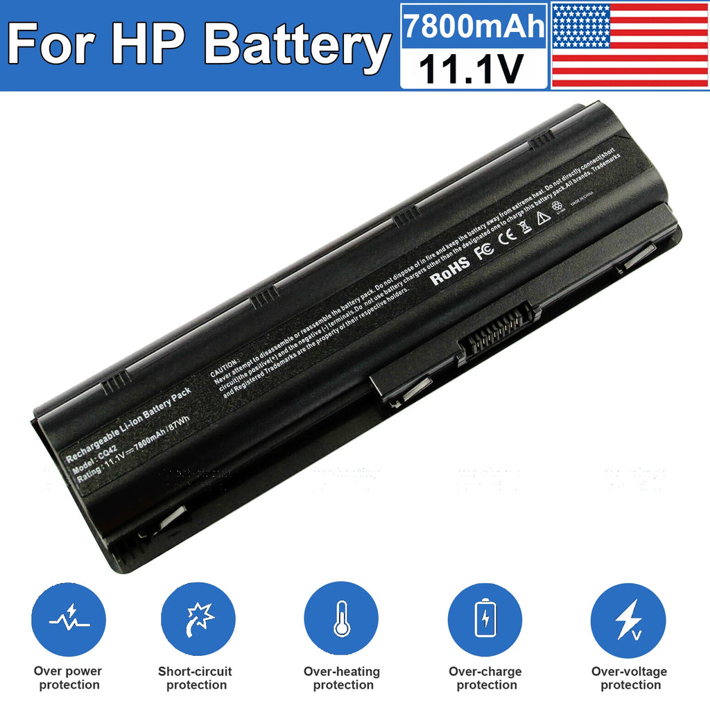 Battery for HP Pavilion dv7 dv6 dv5 g6 g7 dm4 G72 CQ42 CQ56 593562-001 7800mAh