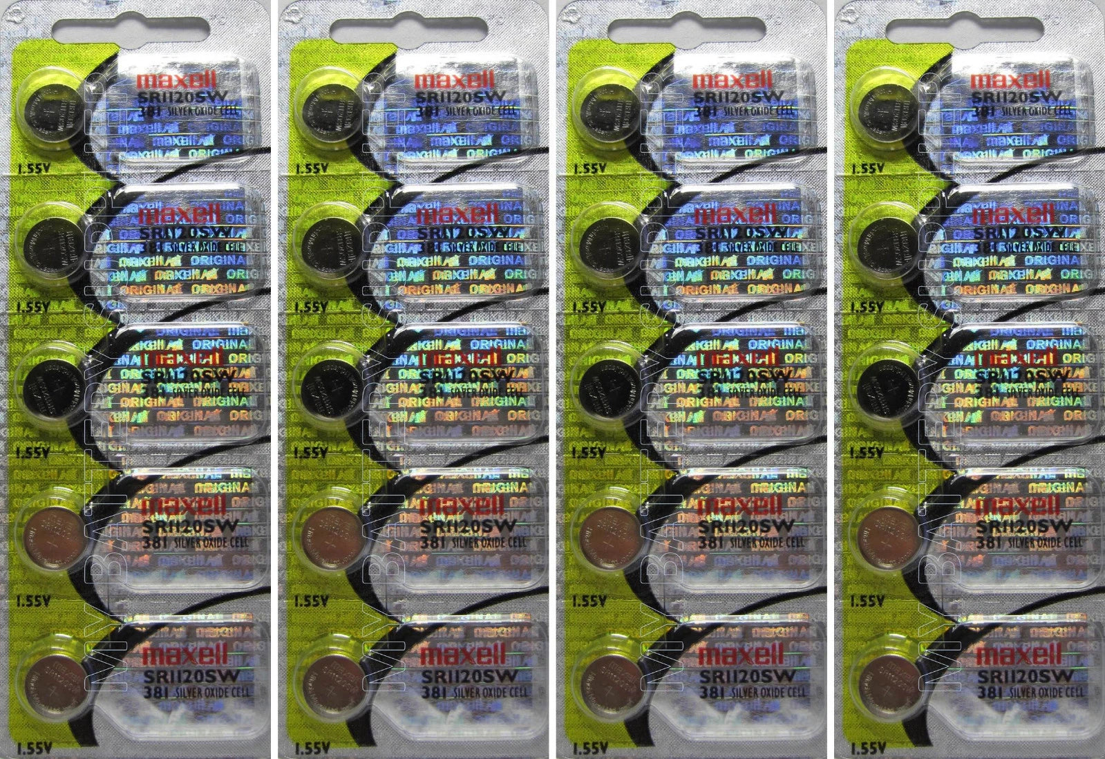 20 PCS MAXELL 381 WATCH BATTERIES SR1120SW
