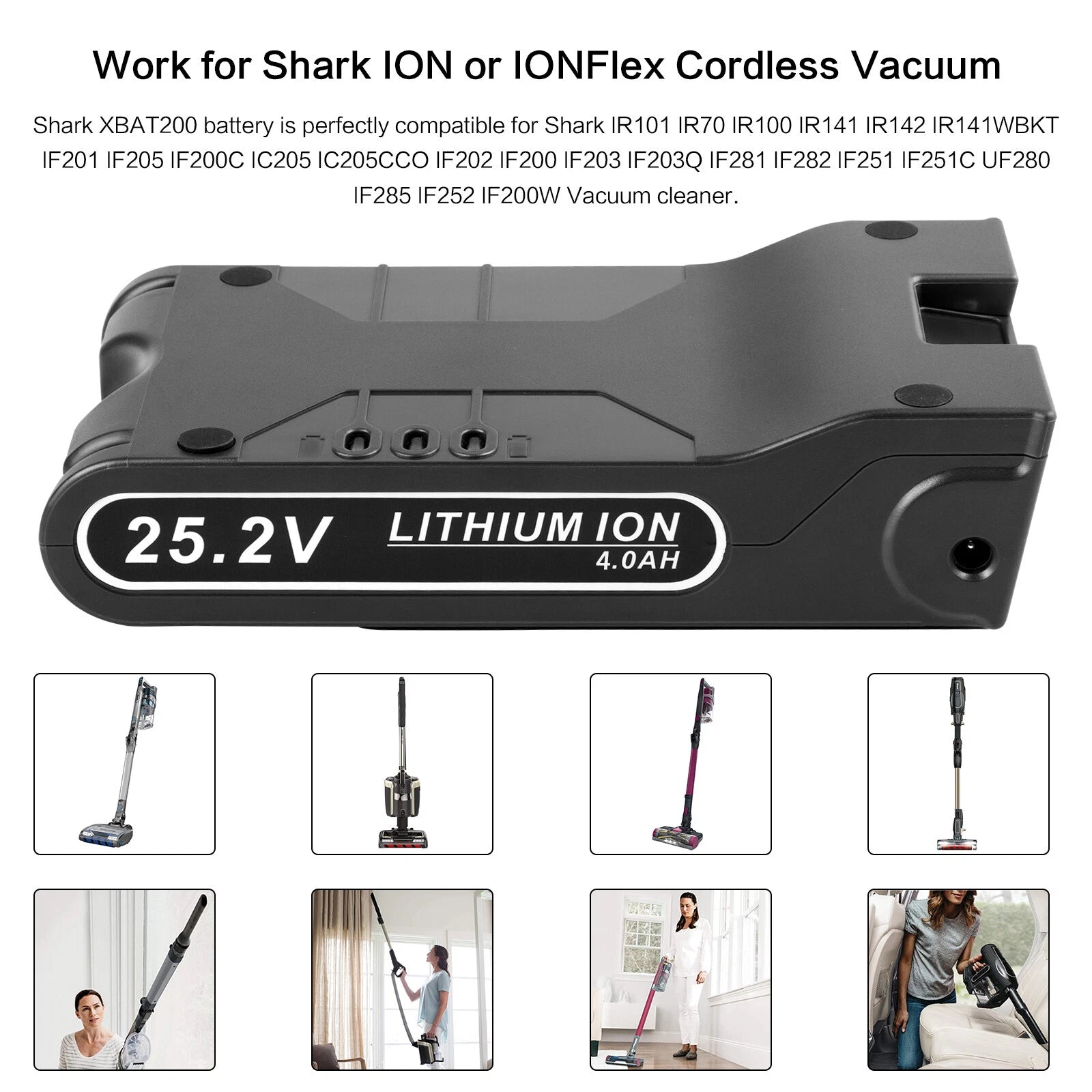 4.0Ah Lithium Battery For Shark XBAT200 ION F80 IF281 IF282 Cordless Stick Vac