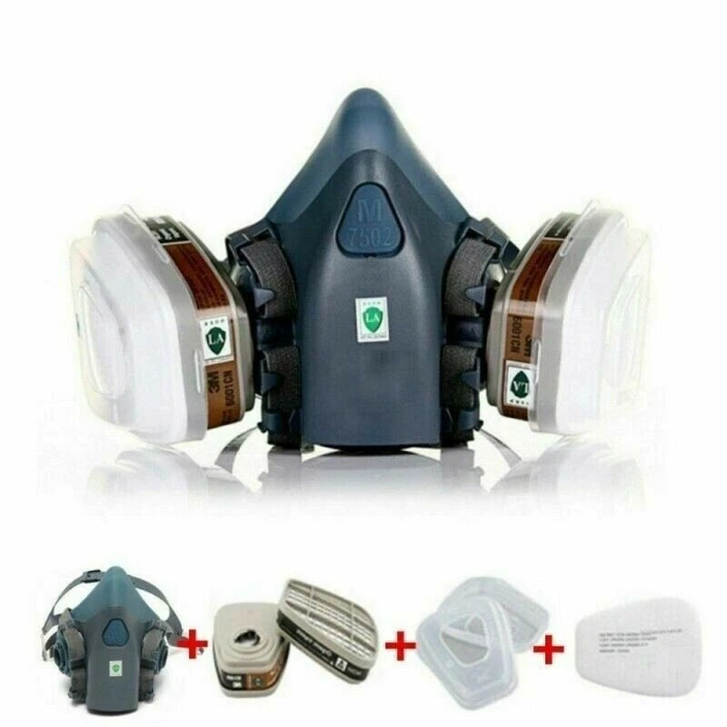 7 IN 1 Half Face Gas Mask for 6200/7502 Gas Painting Spray Protection Respirator