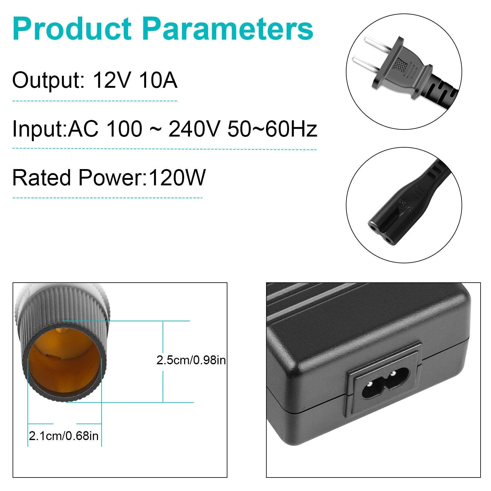 AC To DC 110V To 12V 5A/10A Car Cigarette Lighter Socket Converter Power Adapter
